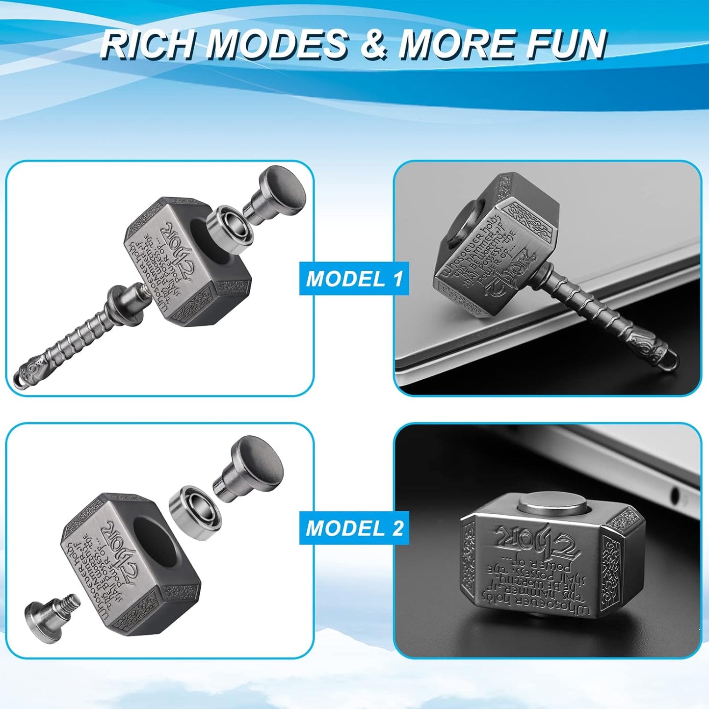 Cool Fidget Toys Set for Kids Adults, Wizard Fidget Spinner, Hammer Finger Hand Spinner, Infinity Cube, Rainbow Fingertip Gyro, Fidget Pad, Gifts for Stress Relief Party Favors Goody Bag Fillers