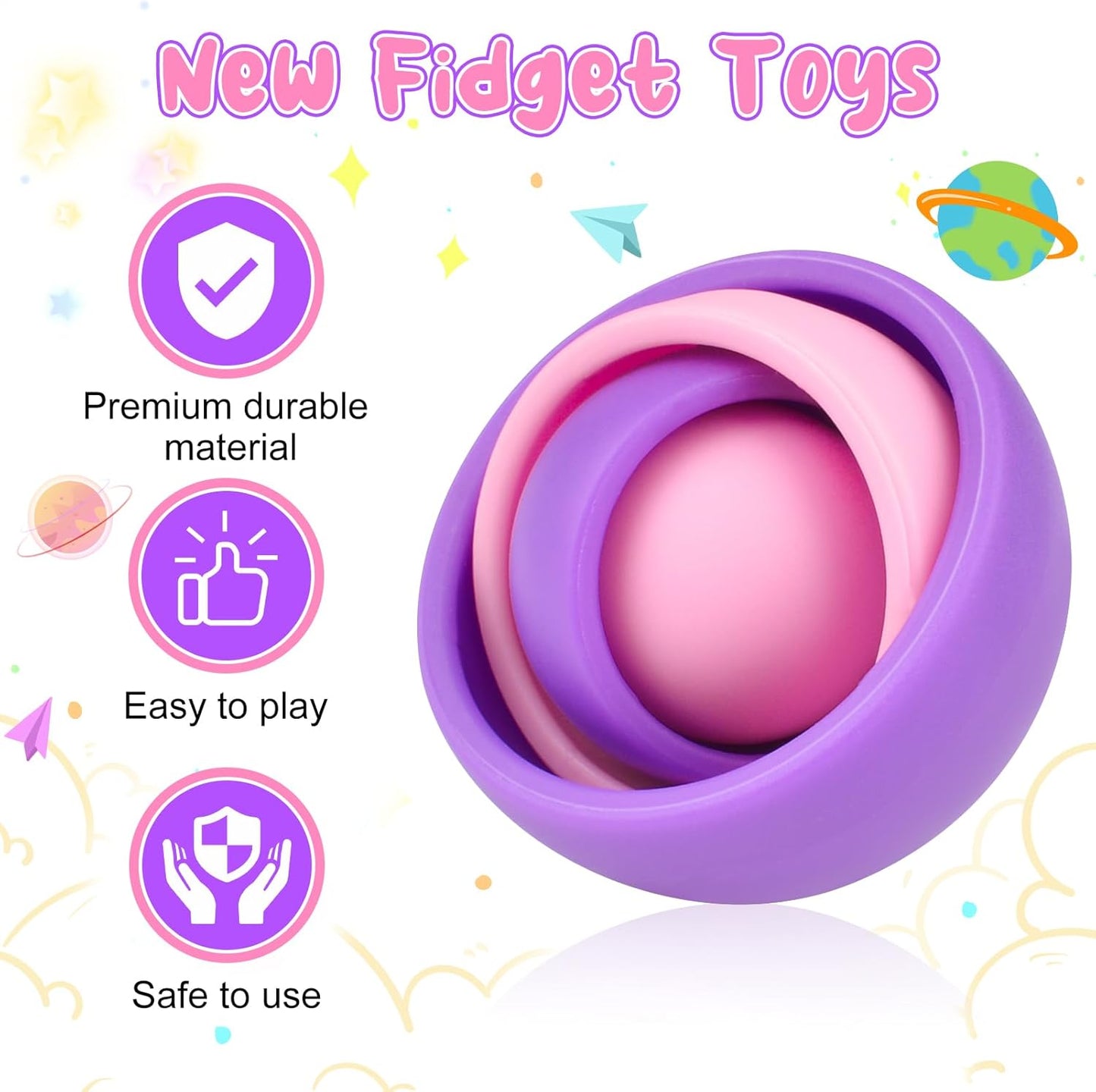 Fidget Toys Adults, Fidget Gyro Toys for Kids 8-12, Gift Ideas Fidgets Gifts for Boys Girls Teens Halloween Party Favors Classroom Prizes