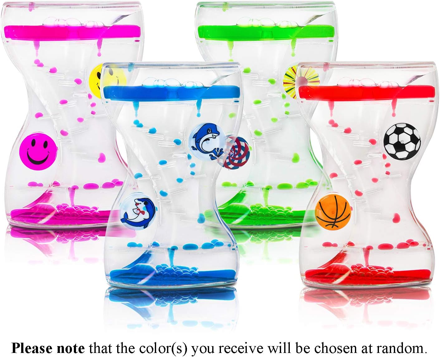 Super Z Outlet Colorful Liquid Motion Bubbler Desk Sensory Toy Timer Floating Zig Zag Rotating Circles for Play, Fidgeting, Captivating Distraction(Sports)