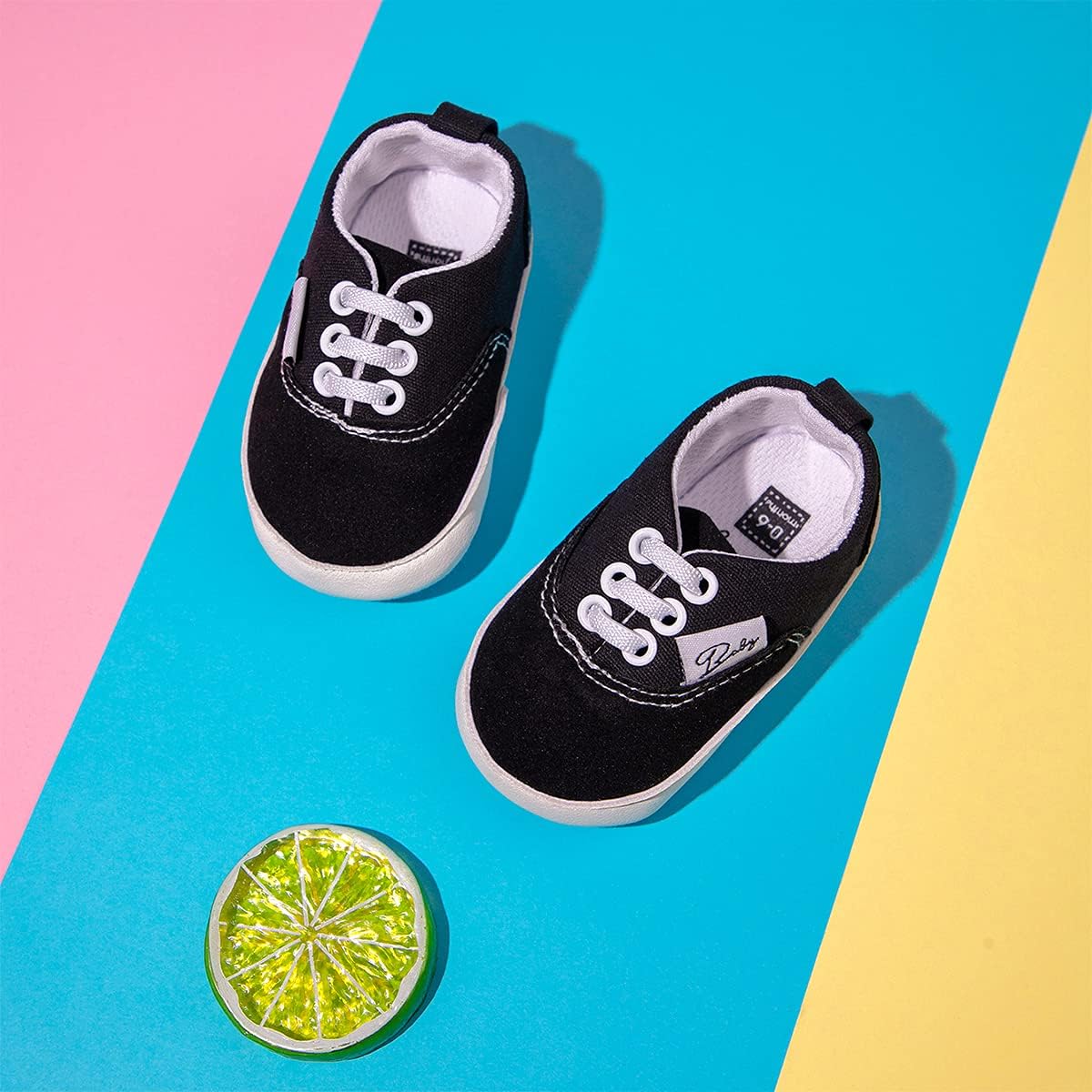 Morbido Infant Baby Boys Girls Canvas Sneaker Toddler Slip On Anti Skid Newborn First Walkers Candy Shoes for 0-18 Months