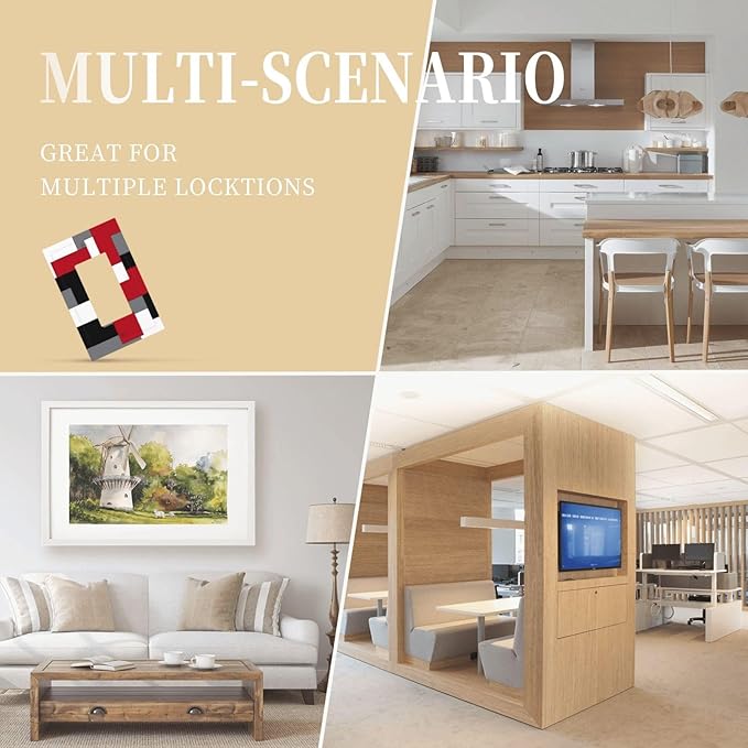 1 Gang Single GFCI/Decorator Rocker Outlet Light Switch Wall Plate Cover Modern Abstract Red Black Grey Gray White Geometric Plaid Middle Mid Century Decorative One Device Electrical Faceplate Dimmer