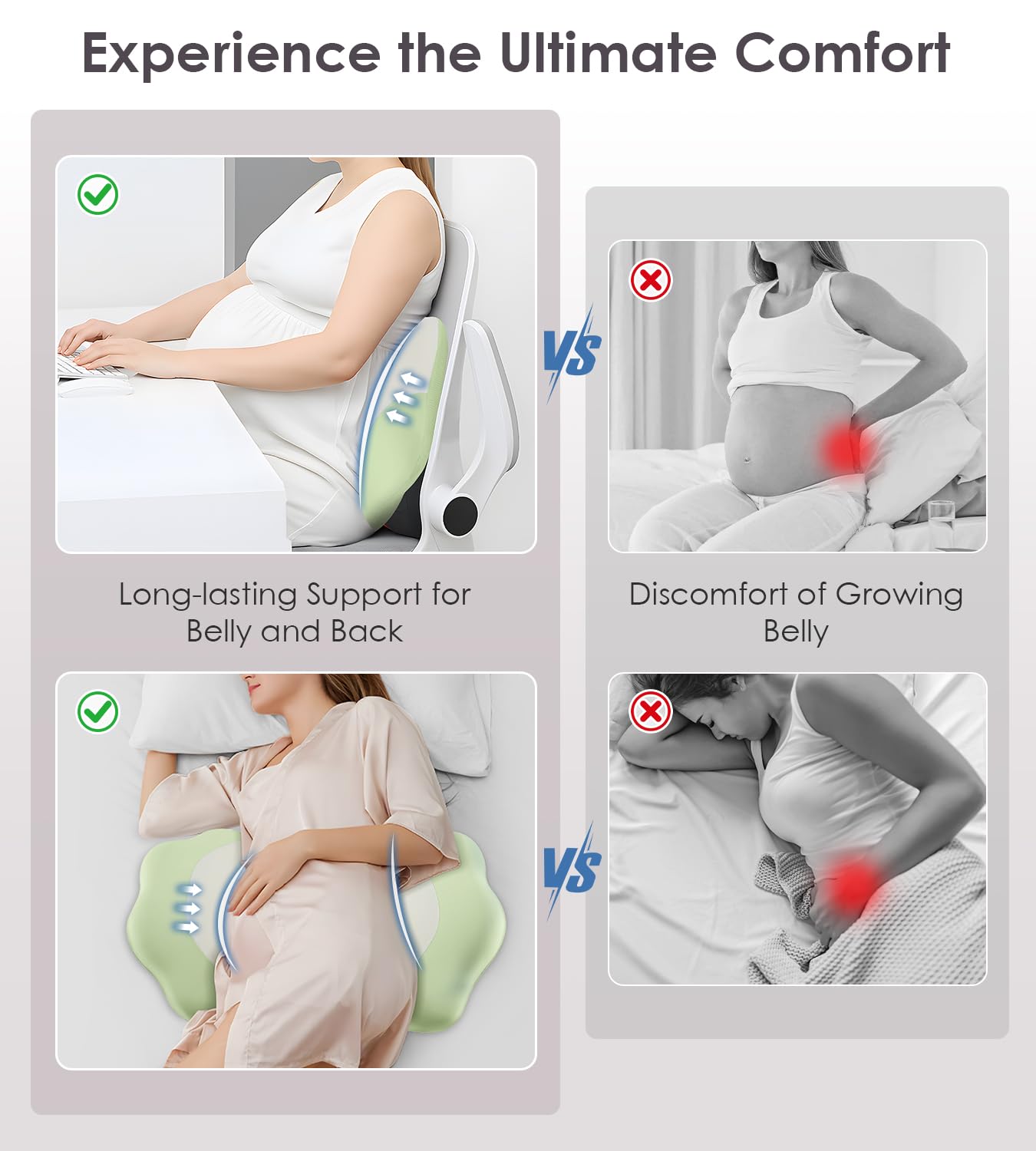 Pregnancy Pillows for Sleeping, Memory Foam Maternity Pillow Support for Back Belly HIPS, Adjustable Travel Wedge Pillow for Pregnant Women, Side Sleeping Pregnant Pillows with Cooling Pillowcase