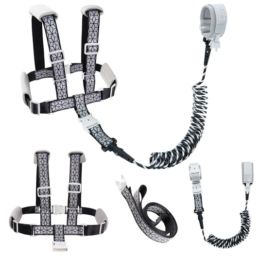 Toddler Leashes + Anti Lost Wrist Link for Kids, 4 in 1 Kid Harness Backpack Leash for Girls Boys, Reflective Kids Anti Lost Leash Cute Baby Harness Belt Strap Foldable Child Safety Leash for Park Zoo