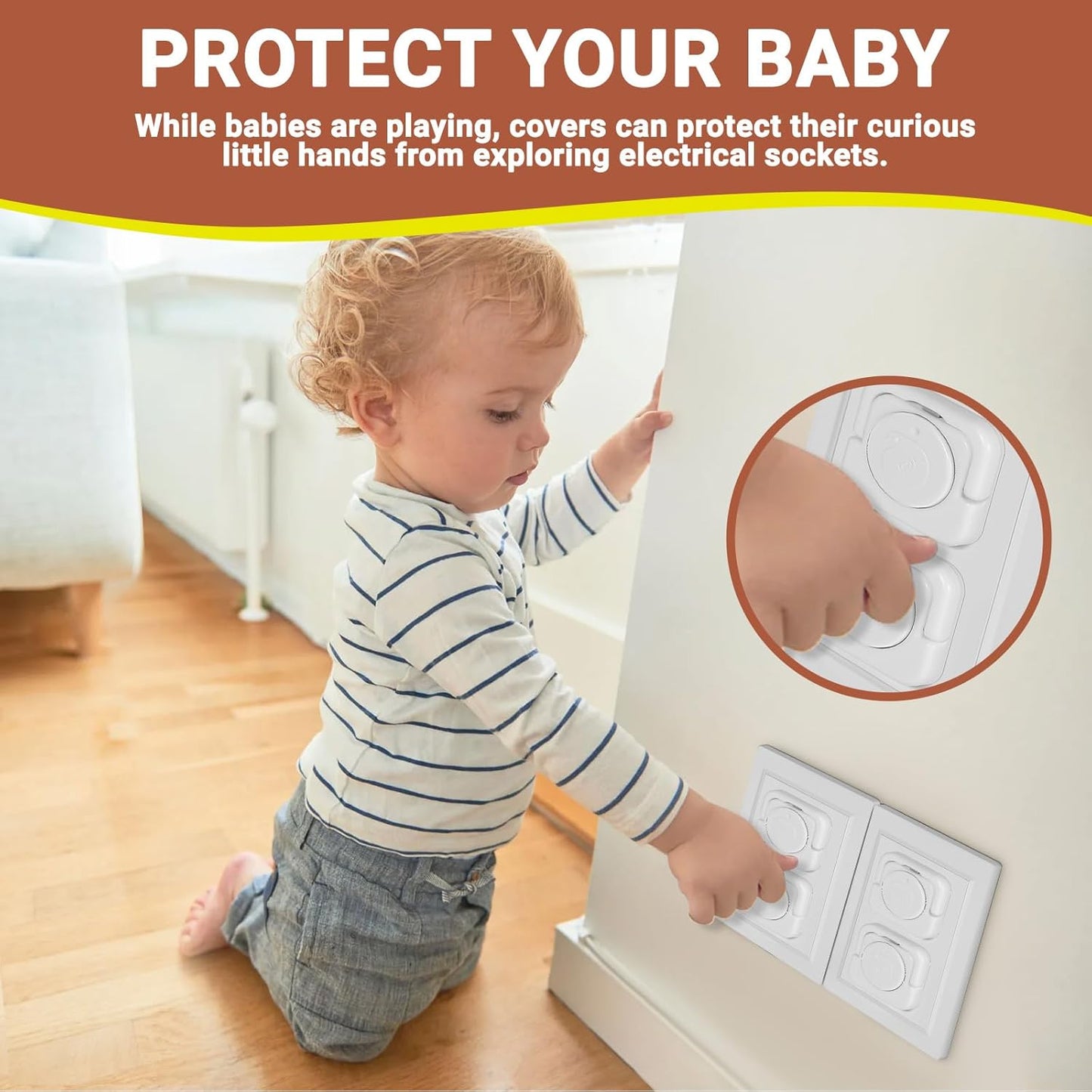 Outlet Covers Baby Proofing, 40 Pack Child Proof Plug Socket Covers Electric Plug Protectors Safety Caps to Prevent Power Shock, for US 3-Prong, White