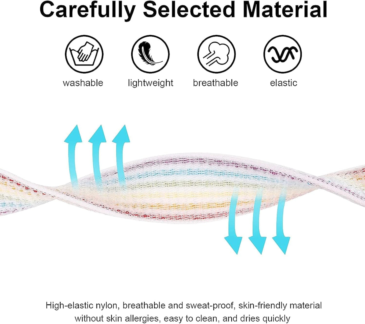 2 Pack AirTag Bracelet for Kids, Apple Air Tag Protective Cover with Nylon Wristband, Anti Lost GPS Trackers Case Cover Elastic Watch Band for Toddlers Girls Boys Elders (Rainbow)