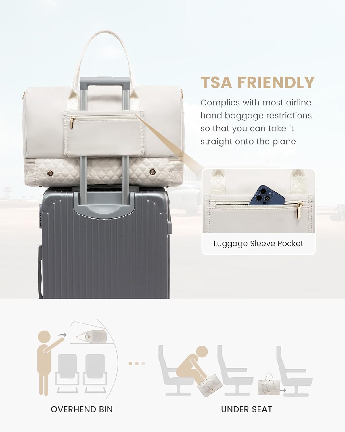 LOVEVOOK Travel Bag,Weekender Bag for Women Travel Duffle Bag with Shoe Compartment,Carry on Overnight Bag with Wet Pocket,Gym Yoga Duffel Bag,Hospital Bags for Labor and Delivery,3 Pcs Set