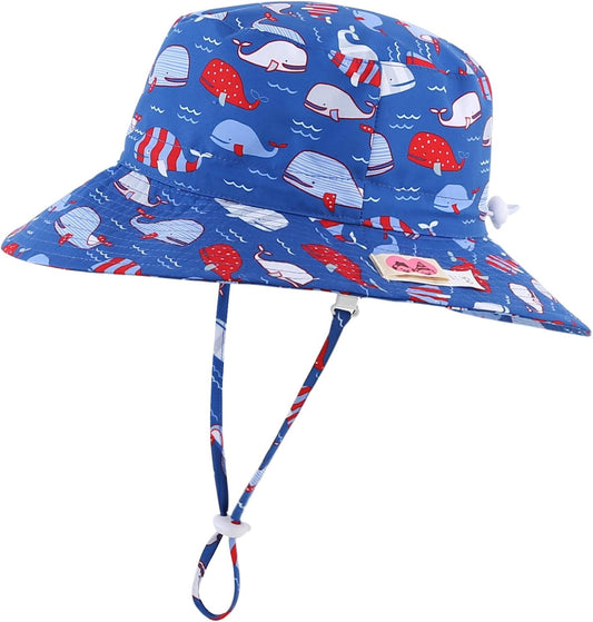 Home Prefer UPF50+ Wide Brim Sun Hat Boys Girls Sun Protection Hat Zoo Beach Swim Safari Bucket Hat for Baby Toddler Kid