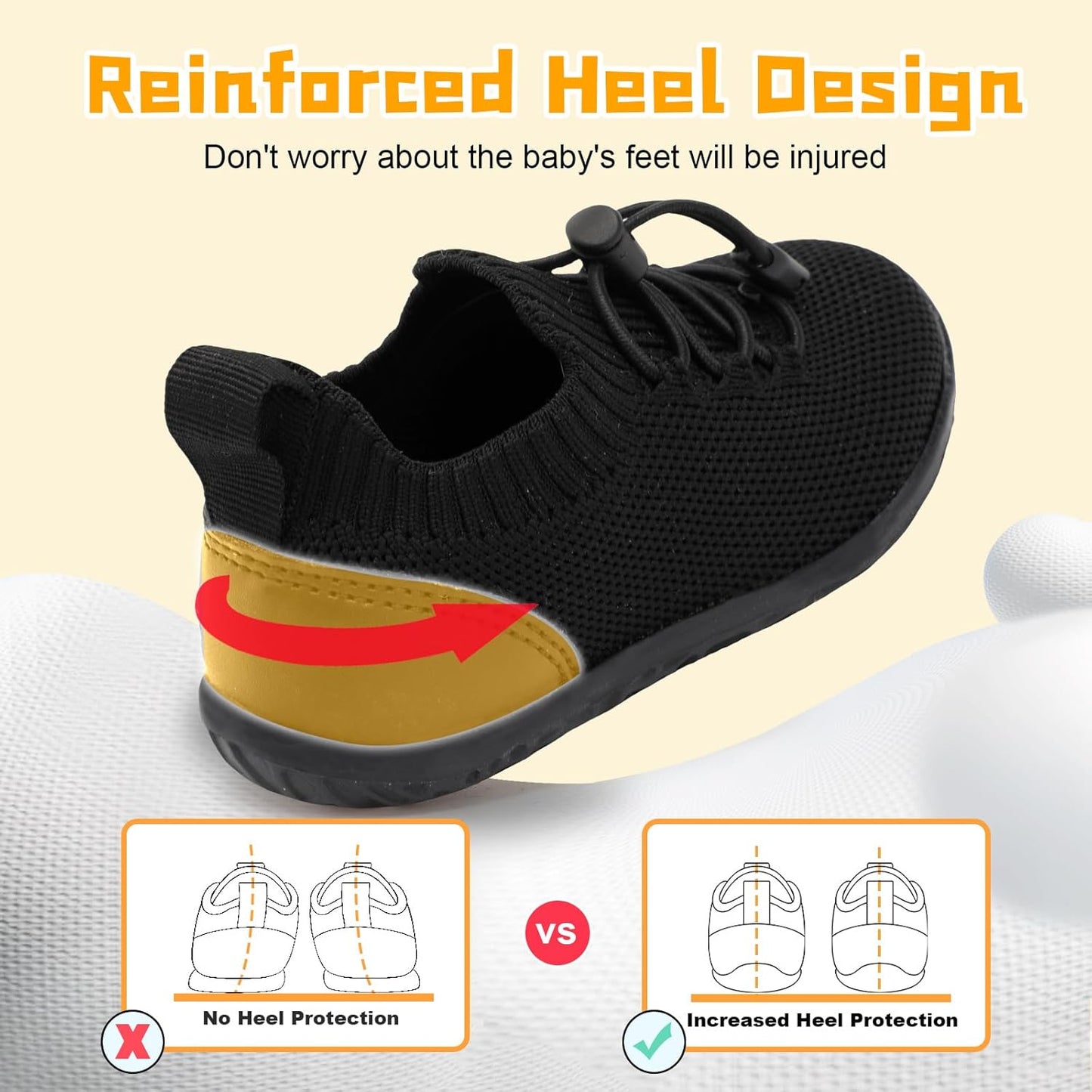 FEETCITY Baby Shoes Boys Girls First Walking Shoes Lightweight Infant Sneakers Slip On Shoe