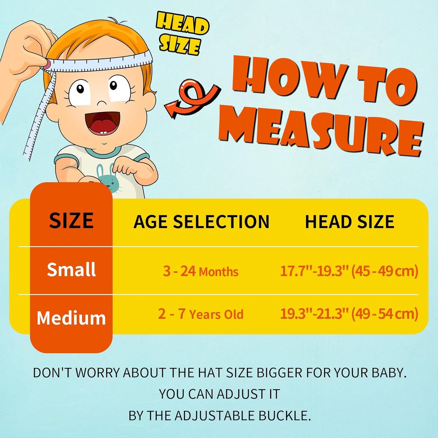 Toddler Baby Sun Hat Kids Summer UPF 50+ for Boys Girls Adjustable Beach Hats with Bucket Wide Brim Age 1-7 Years