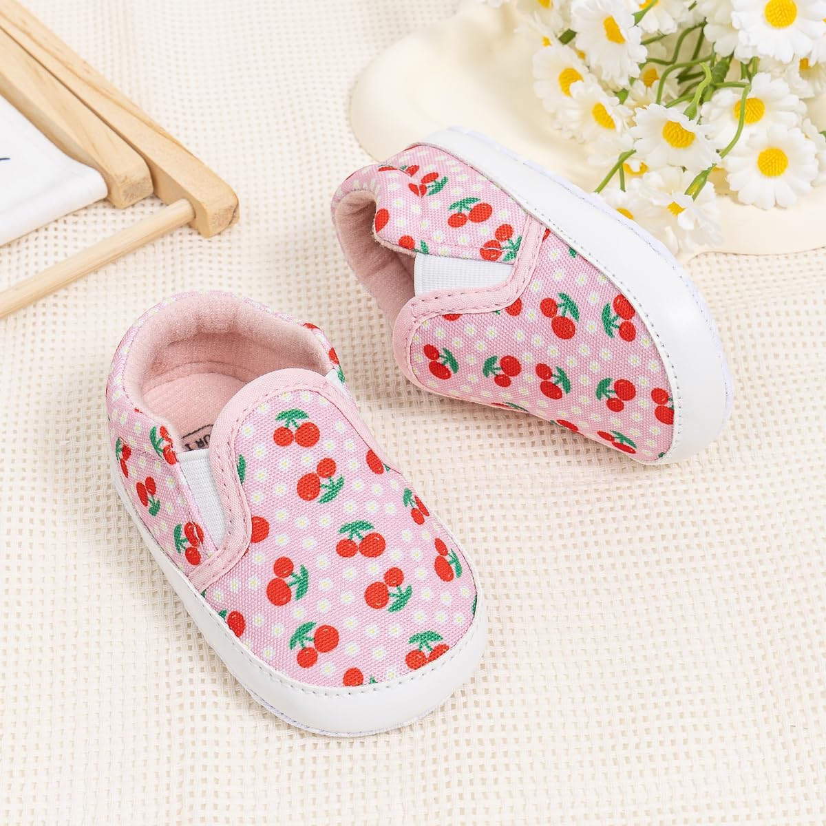 Morbido Infant Baby Boys Girls Canvas Sneaker Toddler Slip On Anti Skid Newborn First Walkers Candy Shoes for 0-18 Months