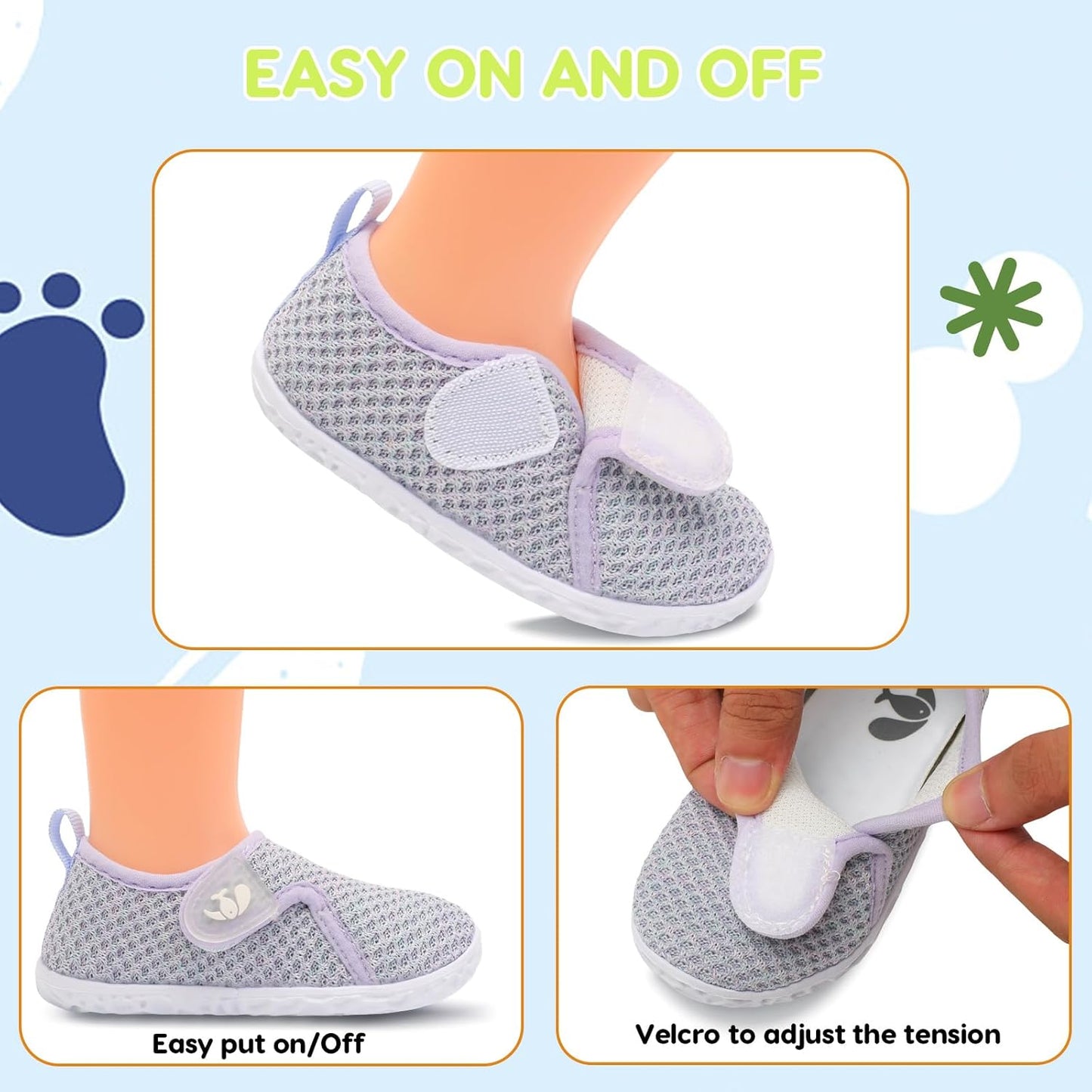 FEETCITY Baby Boys Girls First Walking Shoes Infant Sneakers Crib Shoes Breathable Lightweight Slip On Shoes