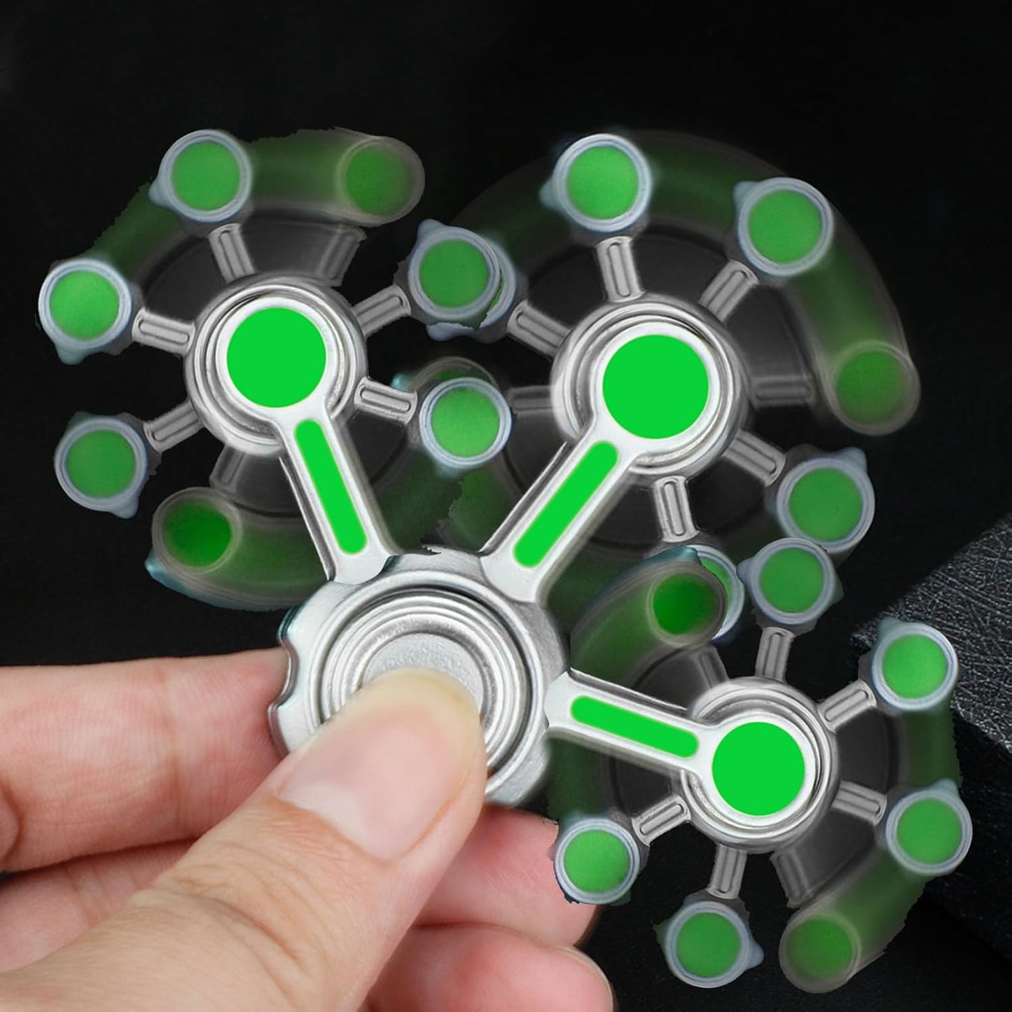 Cool Gear Fidget Spinner Metal Toy Gift for Kids Adults, Luminous Hand Finger Spinner Block Fingertip Spinning Top, Infinity Cube Spinner Desk Toy for Anti Anxiety Stress Relief Home Office Prize