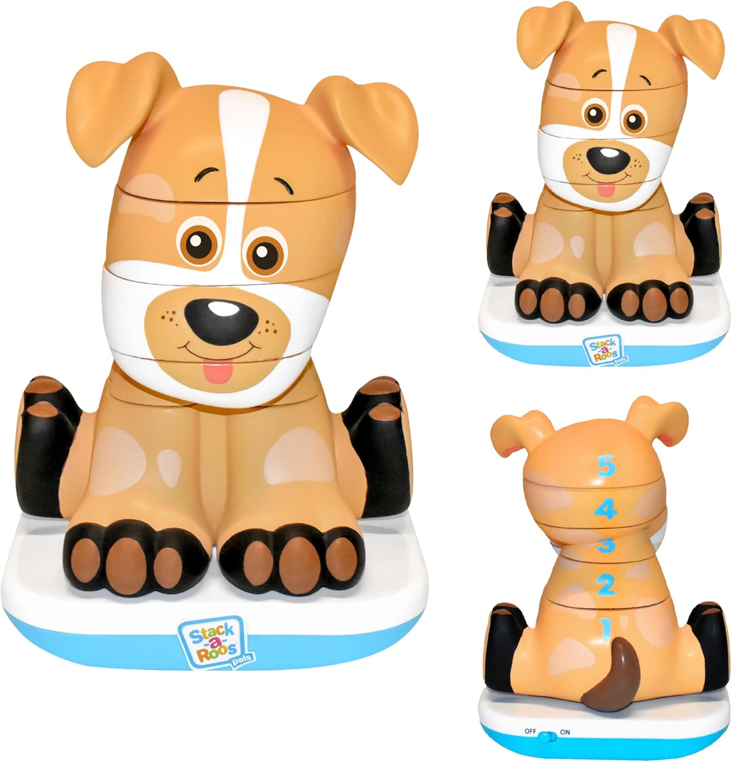 Stack-a-Roos Labrador Puppy by Salus Brands - Animal Stacking Toy, Educational Early Learning Toy for Infants Babies Toddlers, Age 12+ Months - Great Baby Gifts, STEM Toy