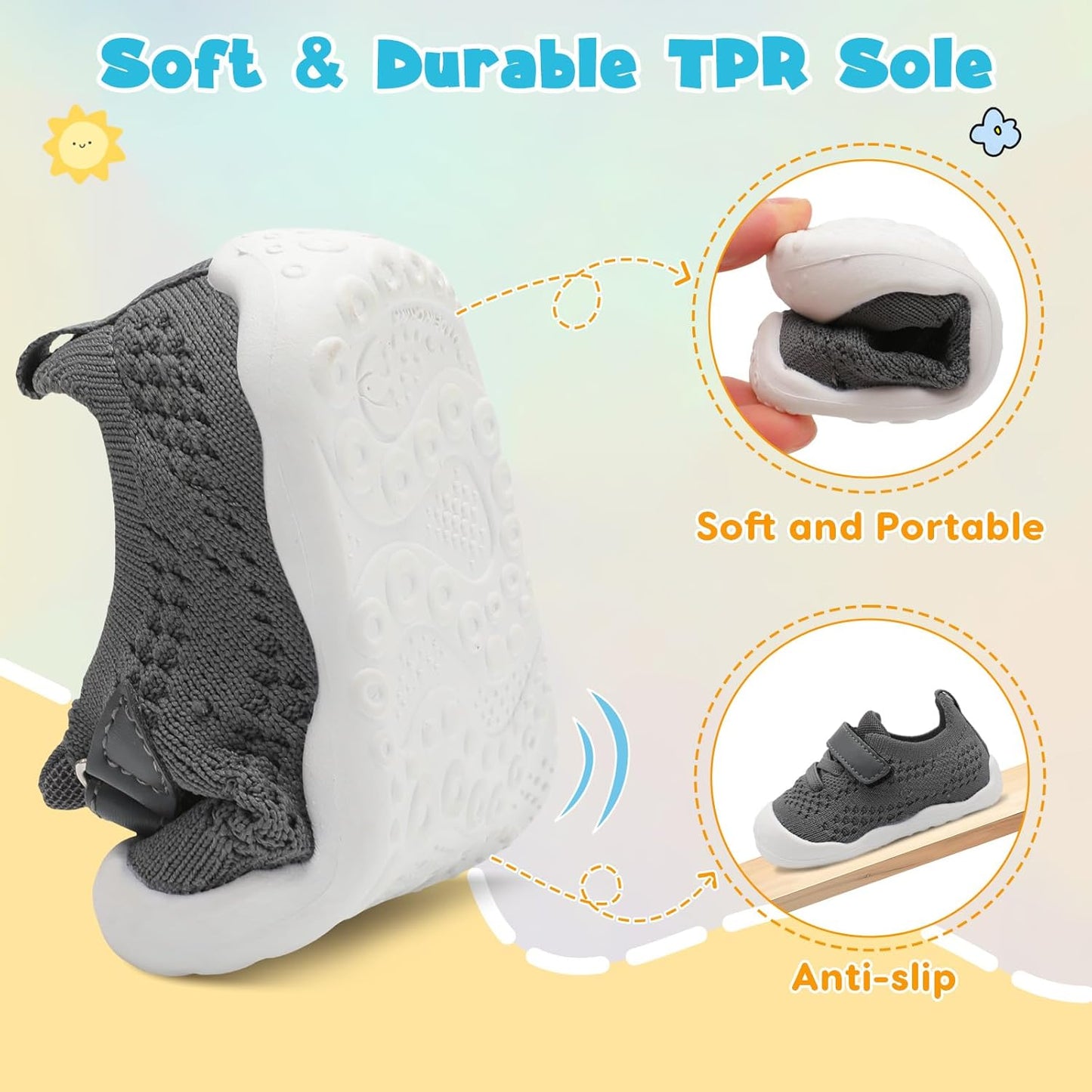 LeIsfIt Baby Shoes Girls Boys First Walking Shoes Infant Sneakers Crib Shoes Lightweight Non-Slip Shoes