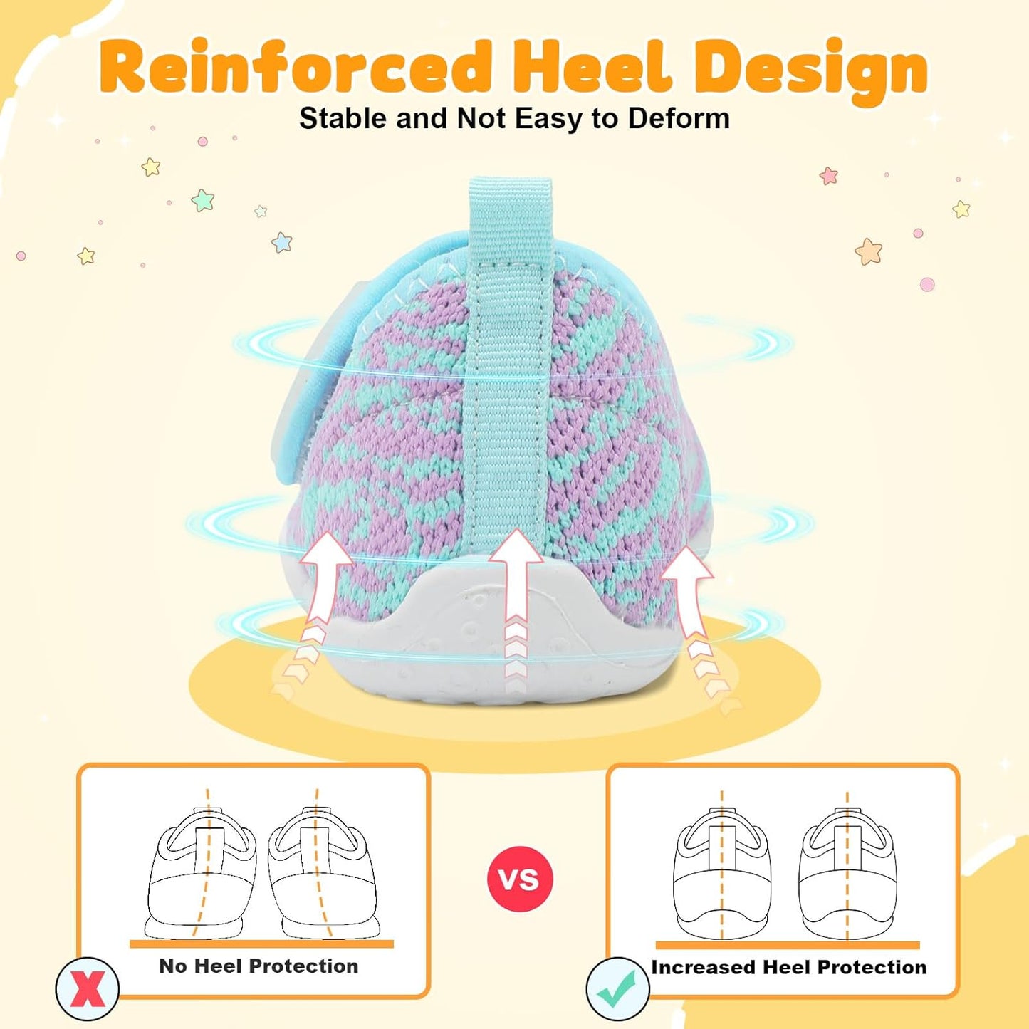 FEETCITY Baby First Walking Shoes Wide Baby Shoes Infant Sneakers Newborn Crib Shoe Barefoot Lightweight Slip On Shoe