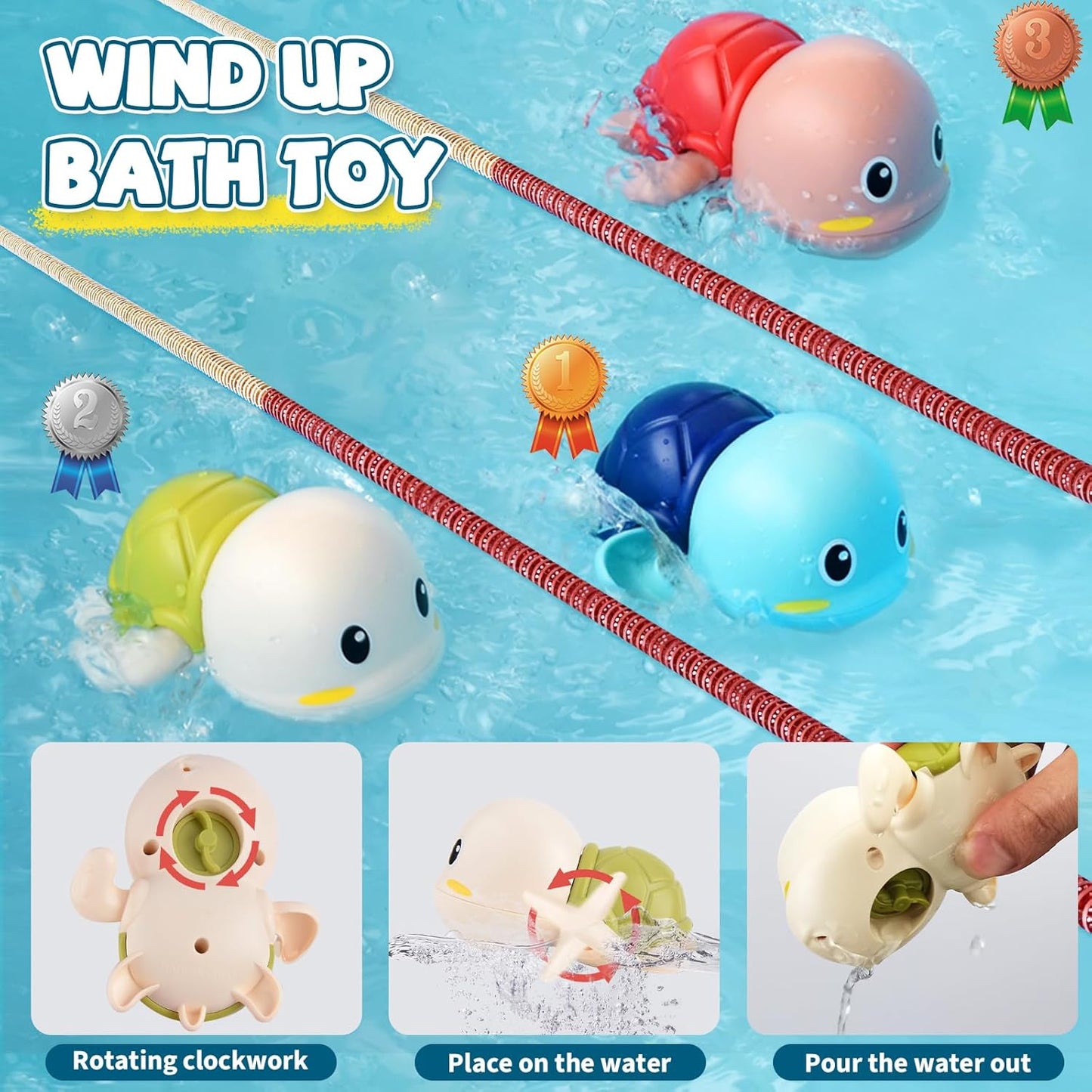 Baby Bath Toys for Toddlers 1-3, Kid Bathtub Toy with 36 Foam Bath Letter & Number, Fishing Games with Fish Net, Water Pool Toy with Storage Bag, Shower Toy Gift for Boy Girl Infant 1 2 3 4 5 6