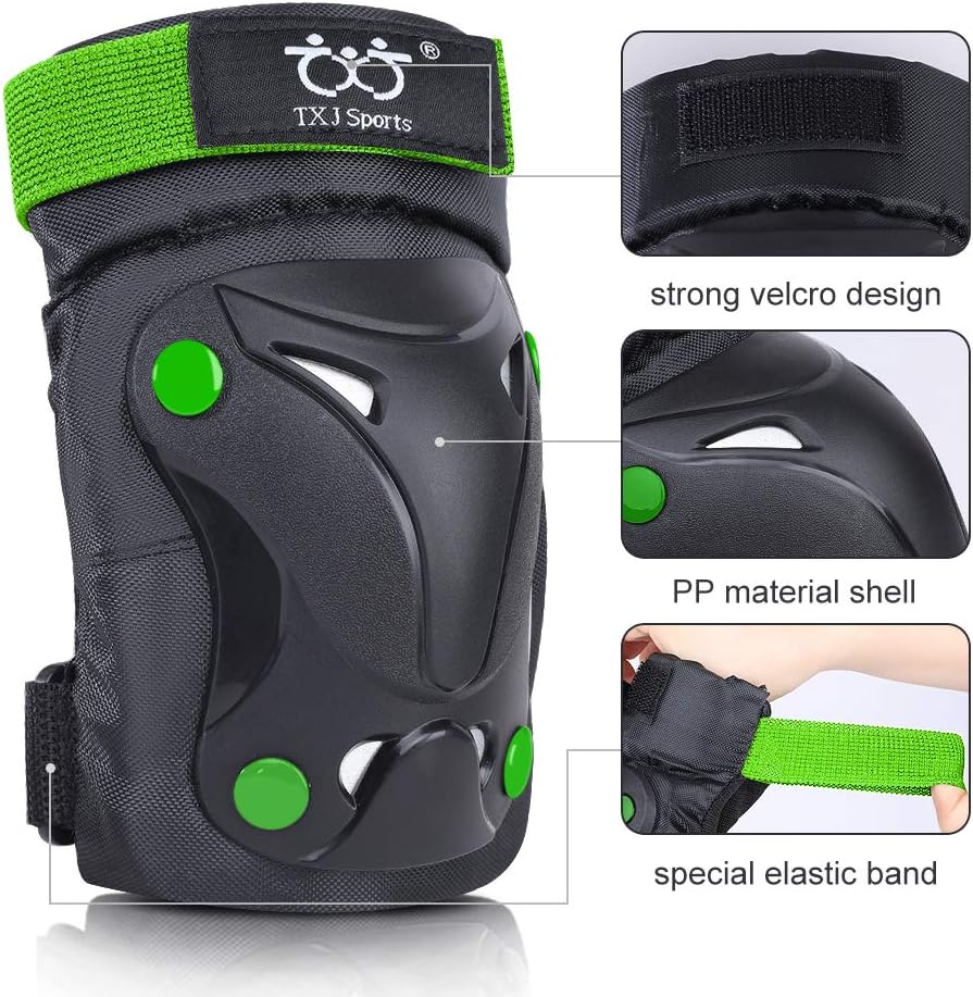 Kids/Youth Knee and Elbow Pads with Wrist Guards Protective Gear Set for Skating Skateboarding Cycling Biking Scooter and Multi Sports
