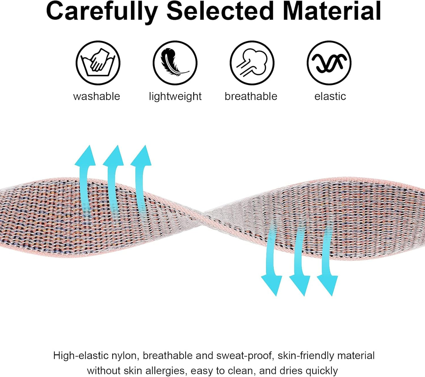 AirTag Bracelet for Kids, Apple Air Tag Protective Cover with Nylon Wristband, Anti Lost GPS Trackers Case Cover Elastic Watch Band for Toddlers Girls Boys Elders (Pink)