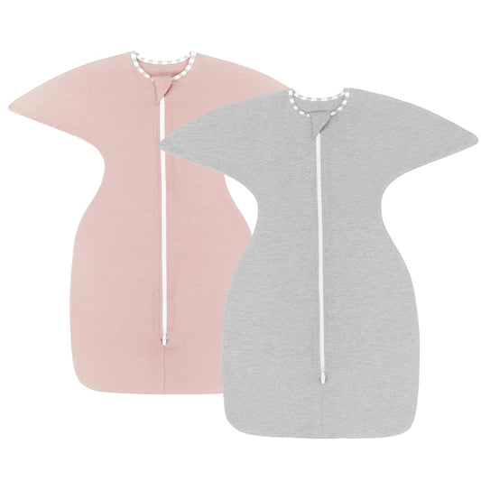 PuppyPaws Baby Sleep Sack 2-Pack Set, Transitional Swaddle, Sleep Sack 9-15 Months, Wearable Blanket Baby with 2-Way Zipper Summer, 95% Rayon derived from Bamboo, 5% Spandex