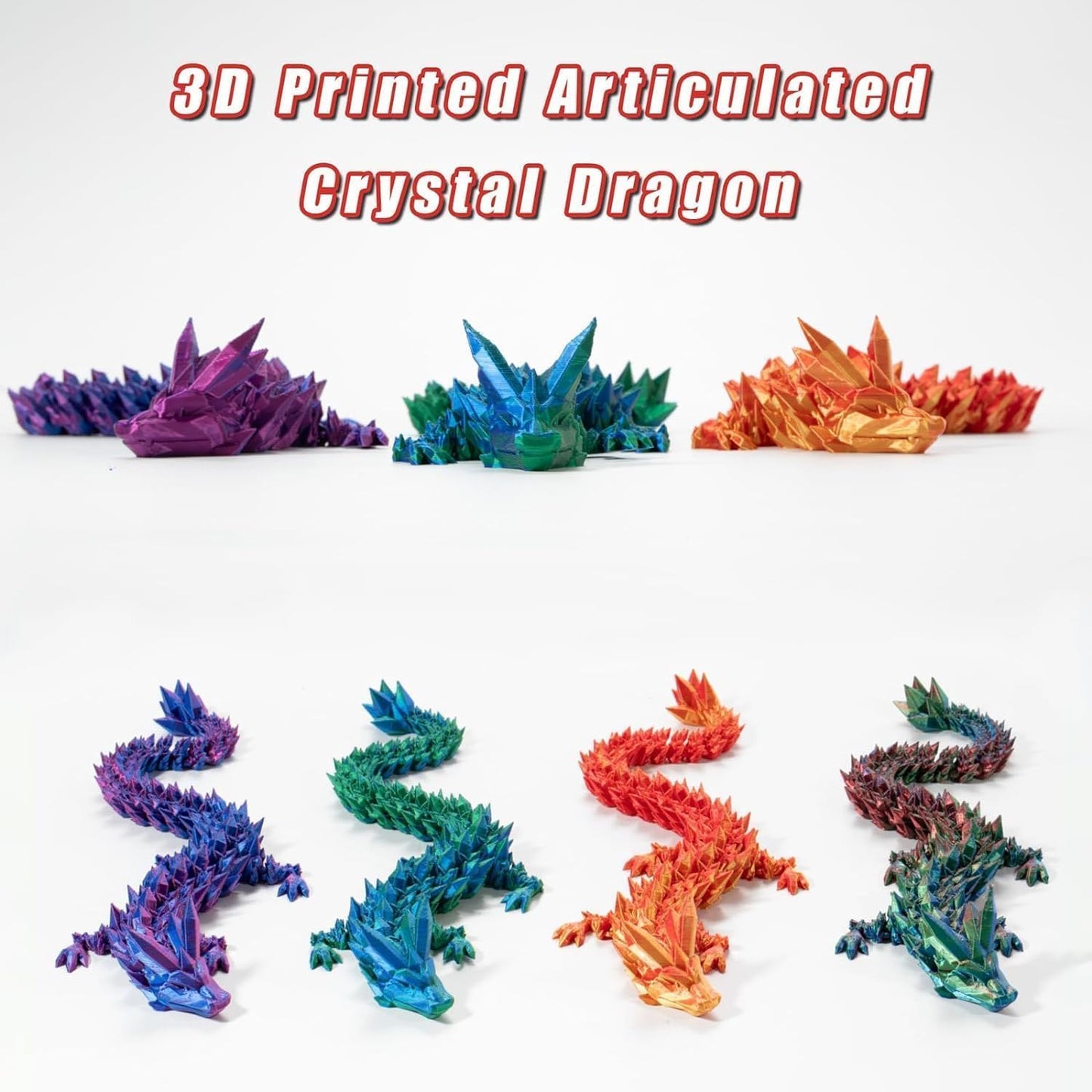 Cessfle 3D Printed Dragon in Egg, Crystal Dragon Eggs with Dragon Inside, Full Articulated Dragon Eggs 3D Dragon Toys, Mystery Dragon Egg for House of Dragon, 3D Printed Animals Fidget Toys