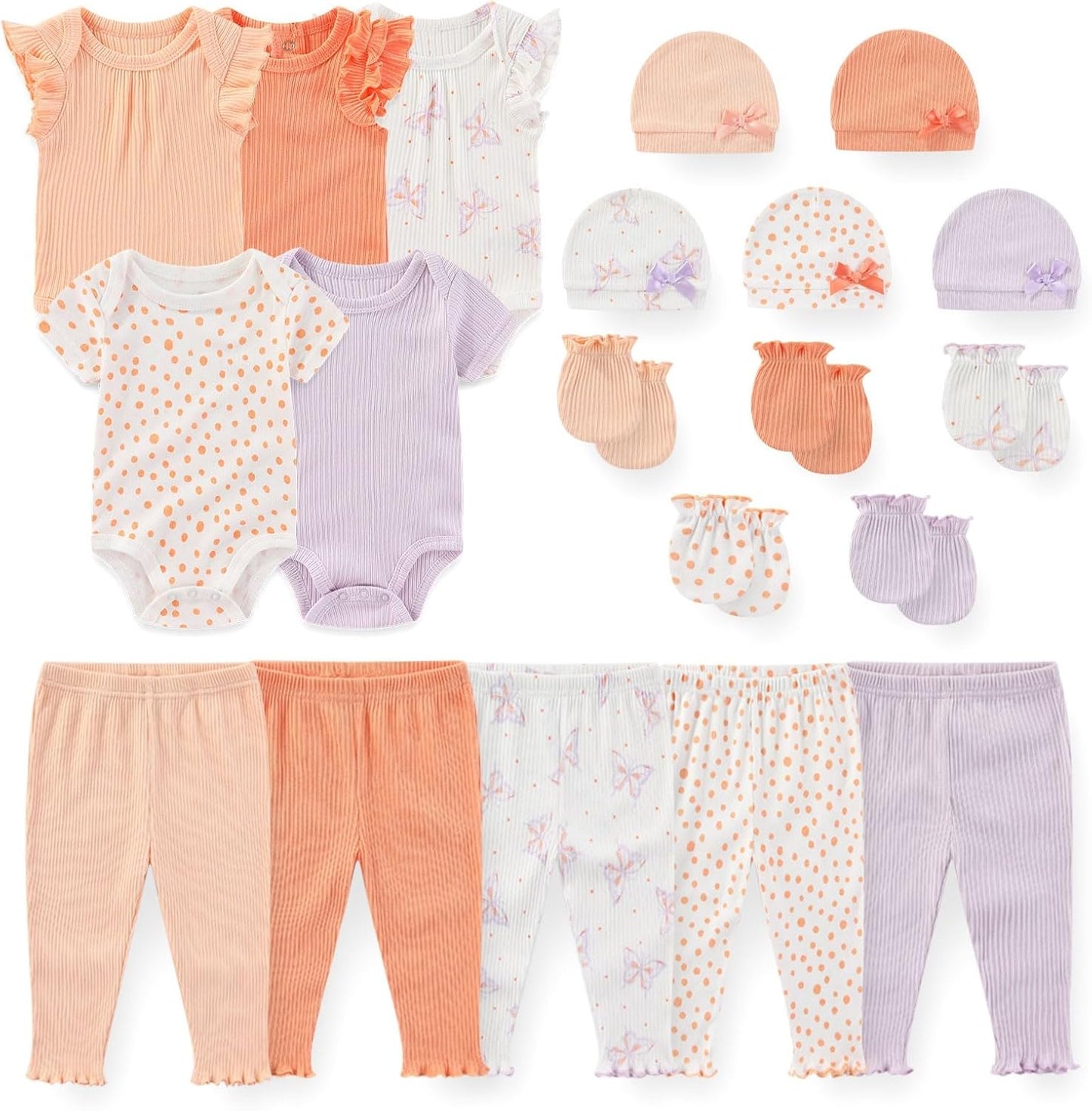 Unisex Baby Boy Girl Bodysuits Sets 20 Pack Cotton Casual New Born Clothes Comfort Infant Outfit Essentials