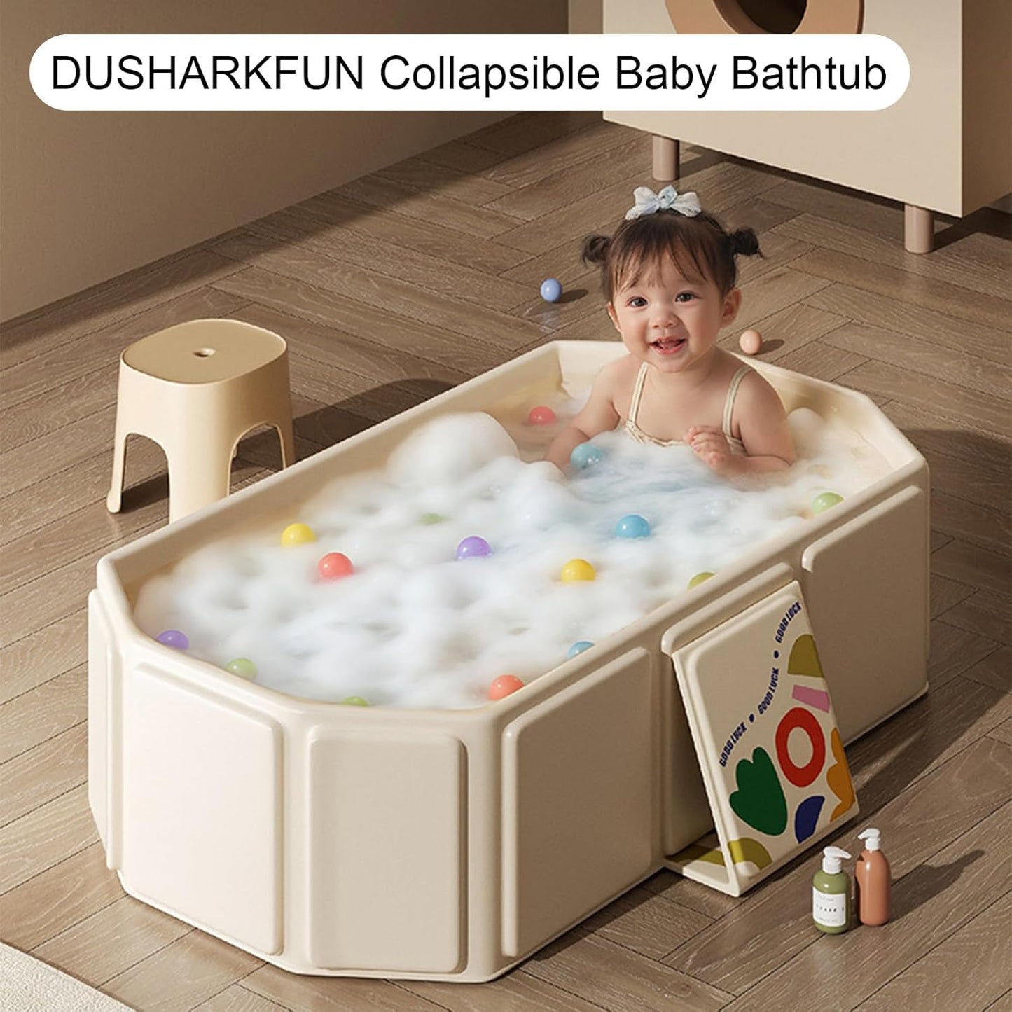 Collapsible Baby Bathtub, Portable & Foldable Bathtub for Newborns to Toddlers, Easy to Store, Lightweight for Home & Travel, SpaceSaver Baby Tubs for Kids