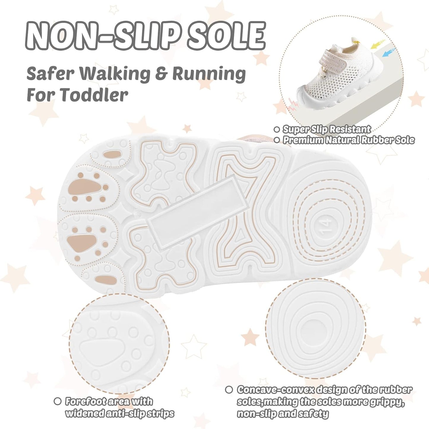 Baby Walking Shoes Toddler Girl Boy Soft Sole Breathable Mesh Slip on Summer Wide Shoes Infant Flexible Lightweight Non-Slip Safer Causal Tennis Shoes Toddler First Walkers Shoes Rubber Soles Outdoor