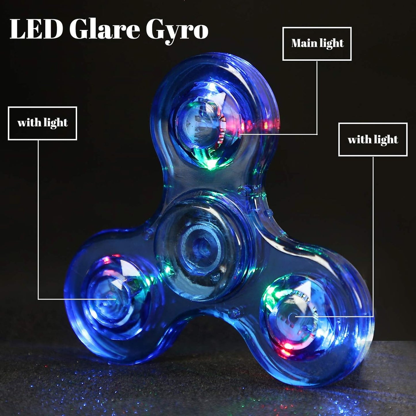 SCIONE LED Fidget Spinners, Light Up Sensory Fidget Toys for Kids, Glow in The Dark Toys for Kids 4-8-12, ADHD Anxiety Stress Relief Toys for Adults, Halloween Classroom Prizes Return Gifts for Kids