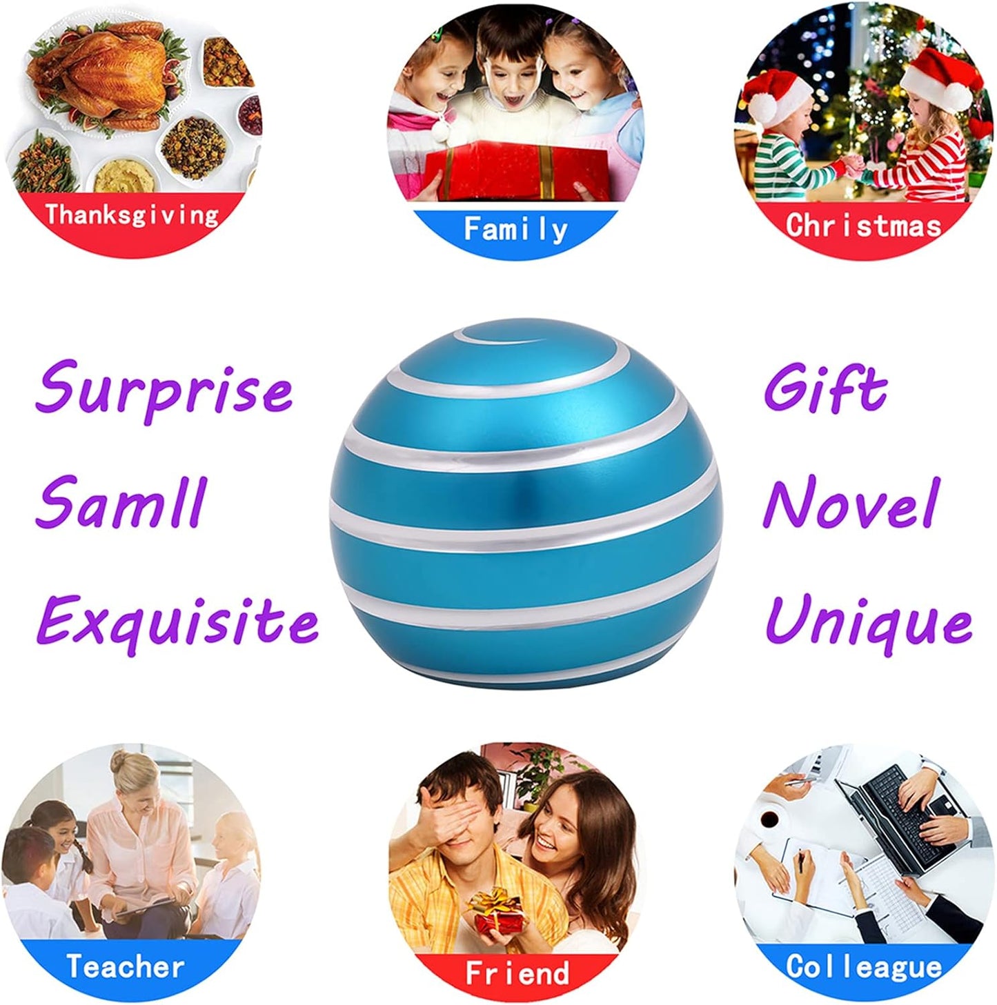 Desk-Fidget-Toys for Kinetic-Toy: Cool-Gadgets Cool-Stuff for Adults Kids Teens, Spinning Up to 180 Seconds, Stress Relief Toy for Christmas Optical-Illusion Gift for Office School Home Women Men