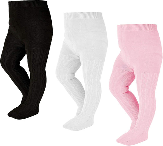 EPEIUS Baby Girl Tights Thick Cable Knit Leggings Stockings Cotton Pantyhose for Newborn Infant Toddler 3/4/5/6 Pack
