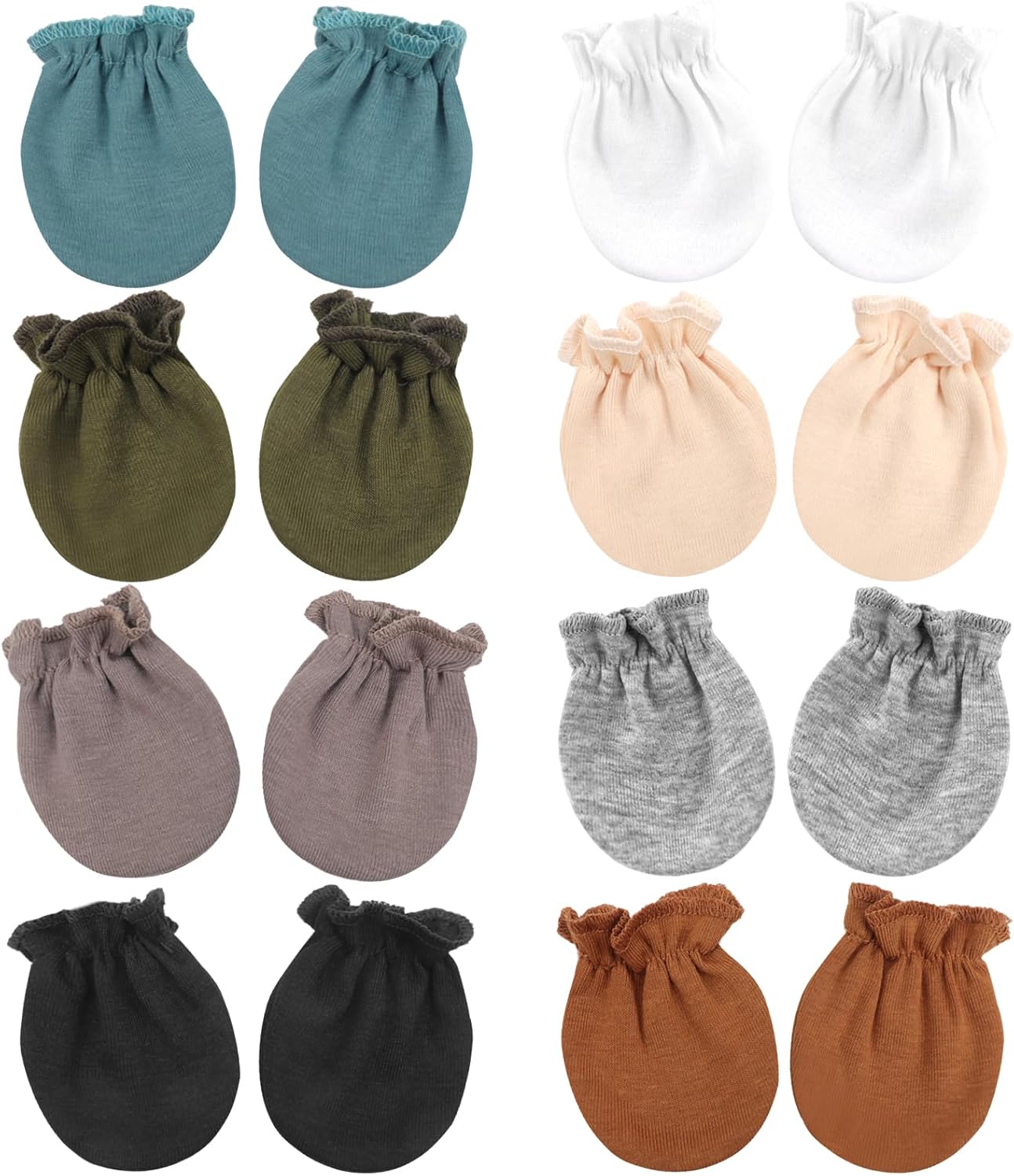 BQUBO Newborn Infant Toddler Mittens No Scratch Cotton Elastic Wrist Gloves Hypoallergenic for 0-6 Months Baby Boys Girls