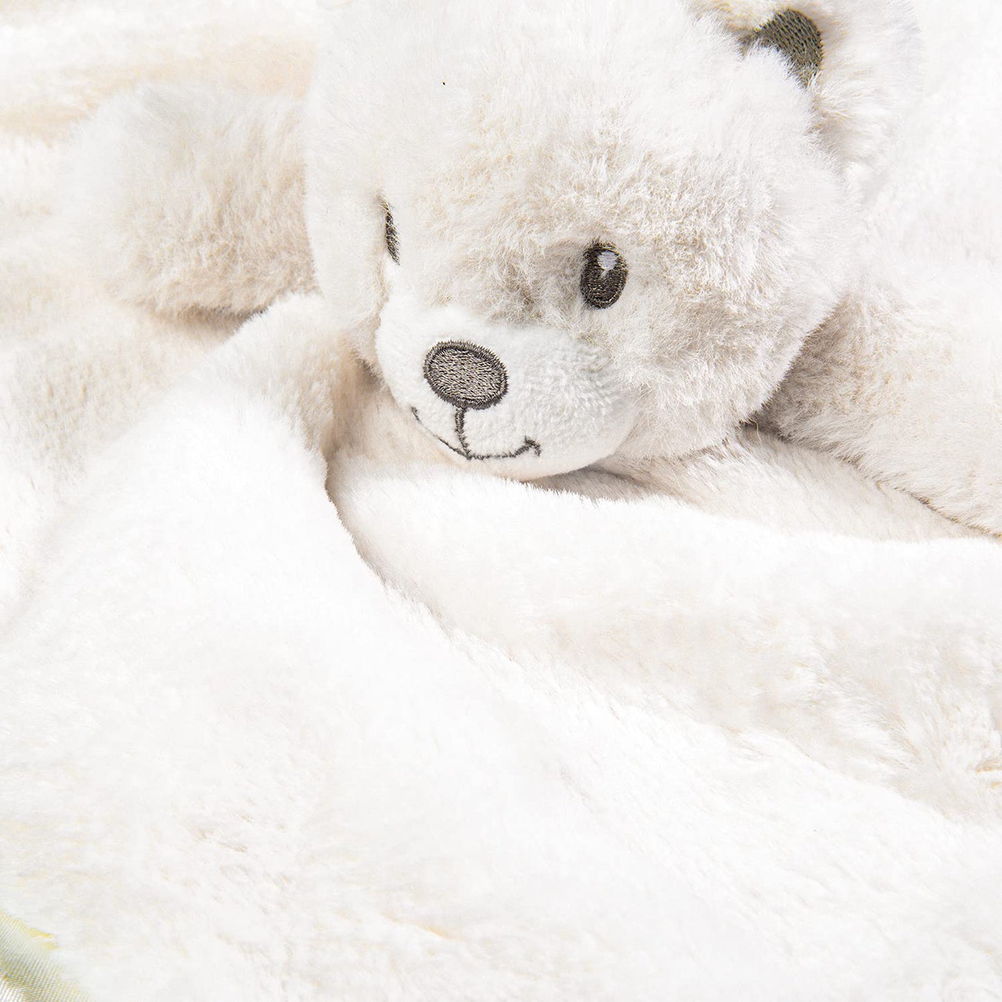 Bear Security Blanket Soft Baby Lovey Fluffy Blanket Unisex Lovie Snuggle Toy Baby Bear Stuffed Gift for Newborn, Boys and Girls, 13.5 Inch