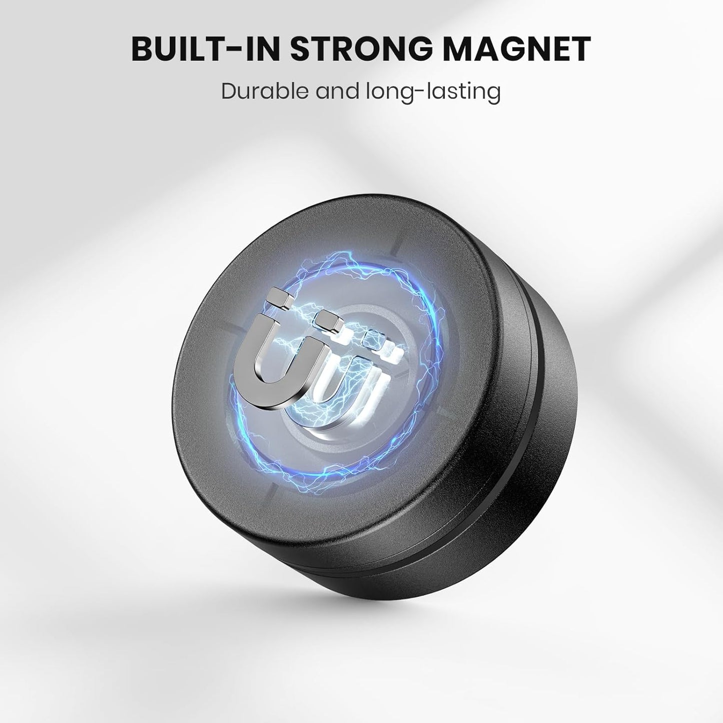 4 Pack Ultra Magnetic Holder for Air Tag | Waterproof | Shatterproof | Minimalist Design | Compatible with Apple Air Tag, Extra 3M Tape for Optional Mounting, for Air Tag Magnetic Case for Car -Black