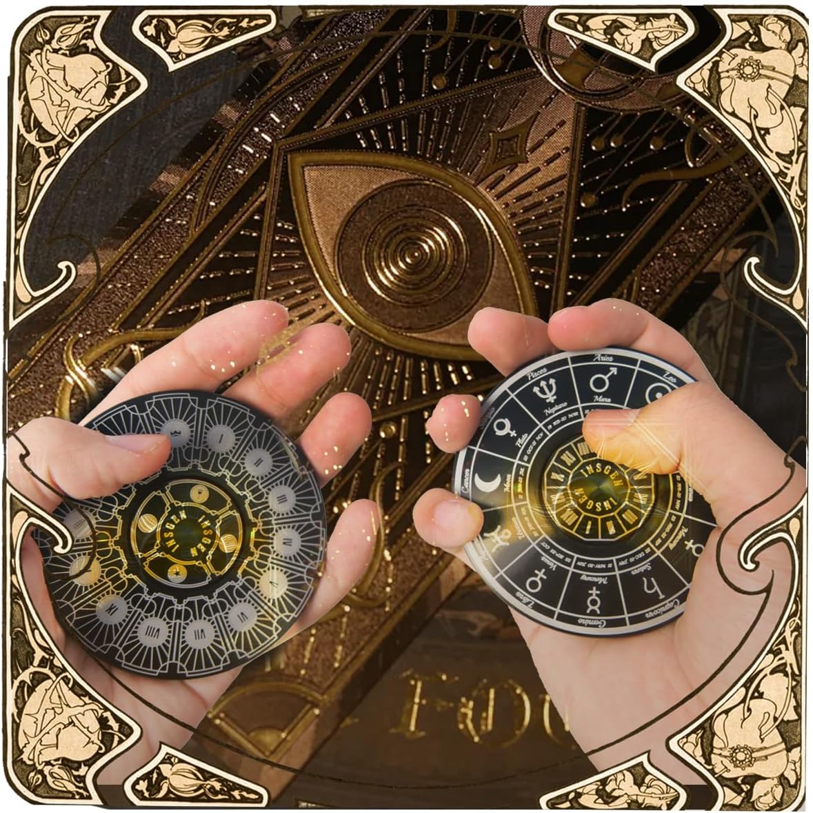 Fidget Toys Fidget Spinners for Adults, Metal Spinning Spinner Top Toy, Anxiety Toys Stress Relief Reducer, Party Favors for Kids 6+ Stuffers Tarot Constellation Spinning Tops Toys (Tarot)