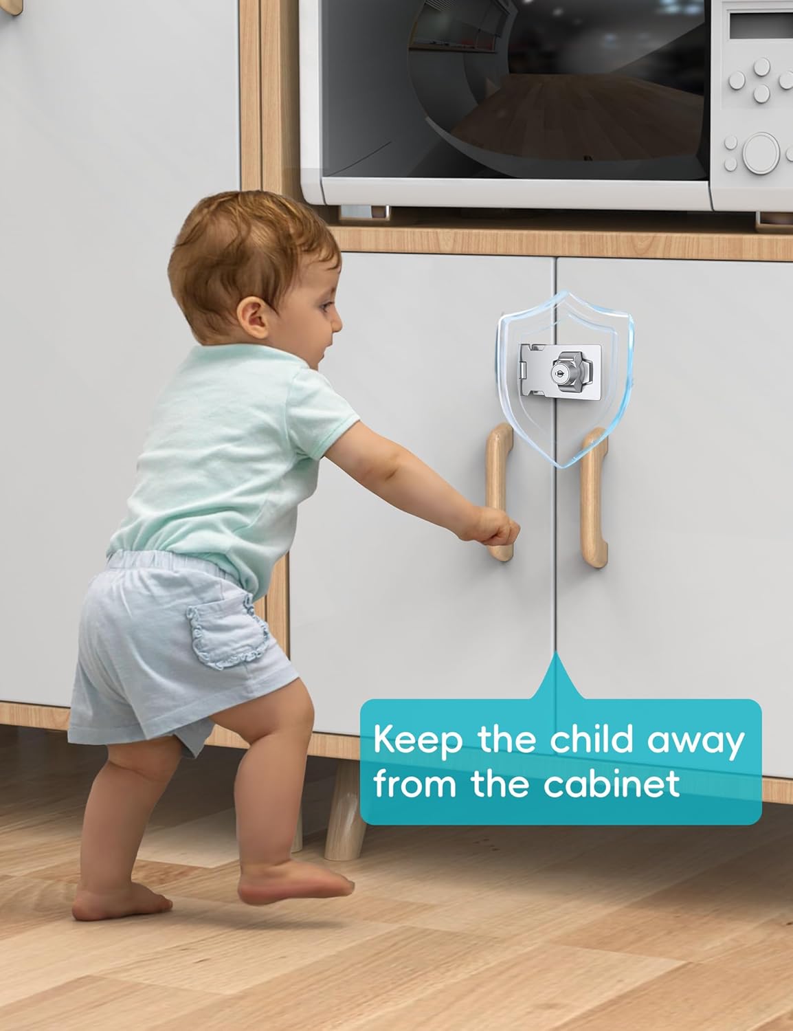 3 Inch Keyed Hasp Lock for Cabinets & Small Doors, Twist Knob Design, Heavy Duty Zinc Alloy with Chrome-Plated Iron, Includes Keys & Screws, Silver