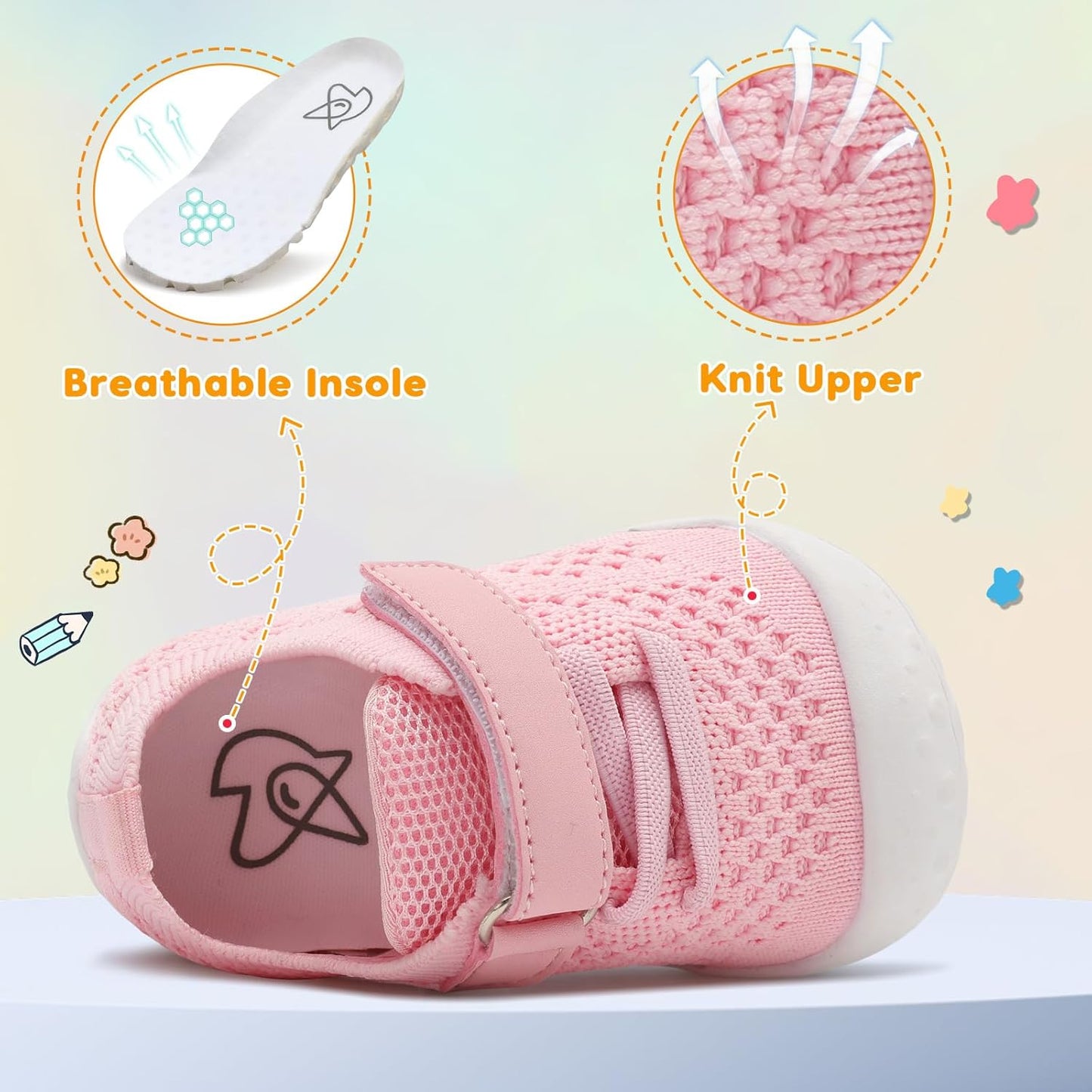 LeIsfIt Baby Shoes Girls Boys First Walking Shoes Infant Sneakers Crib Shoes Lightweight Non-Slip Shoes