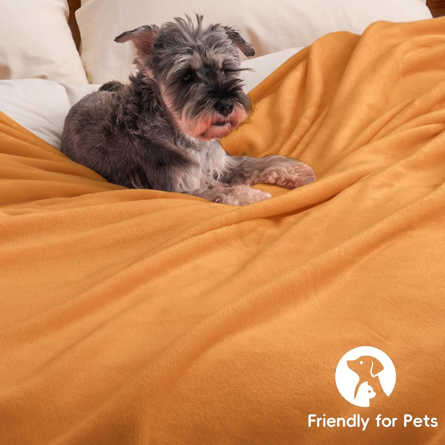 PHF Ultra Soft Fleece Blanket Twin Size, No Shed No Pilling Luxury Plush Cozy 300GSM Lightweight Blanket for Bed, Couch, Chair, Sofa Suitable for All Season, 66" x 90", Pumpkin Orange