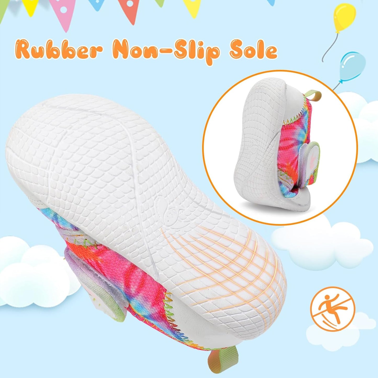 FEETCITY Baby First Walking Shoes Boys Girls Infant Sneakers Crib Shoes Breathable Lightweight Slip On Shoes