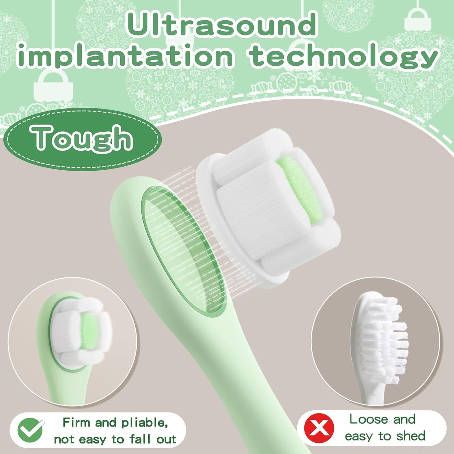 Kids Toothbrushes 2 Pack,Soft Bristle Toothbrushes for Baby 1-3 Years Old Cute Dinosaur Toothbrush for Toddlers Baby's First Training Toothbrush Anti-Strike Throat Not Easy to Shed Bristles