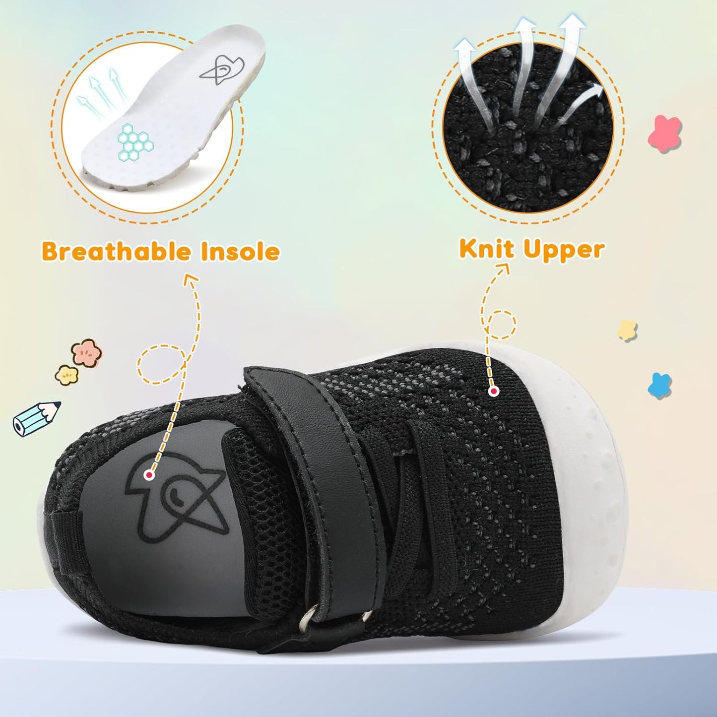 LeIsfIt Baby Shoes Girls Boys First Walking Shoes Infant Sneakers Crib Shoes Lightweight Non-Slip Shoes