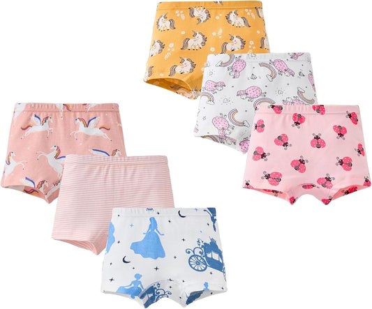CHUNG Toddler Little Girls Kids Briefs Panties Soft Cotton Boyshort Underwear Pack Big Girl Daily Cute Pattern