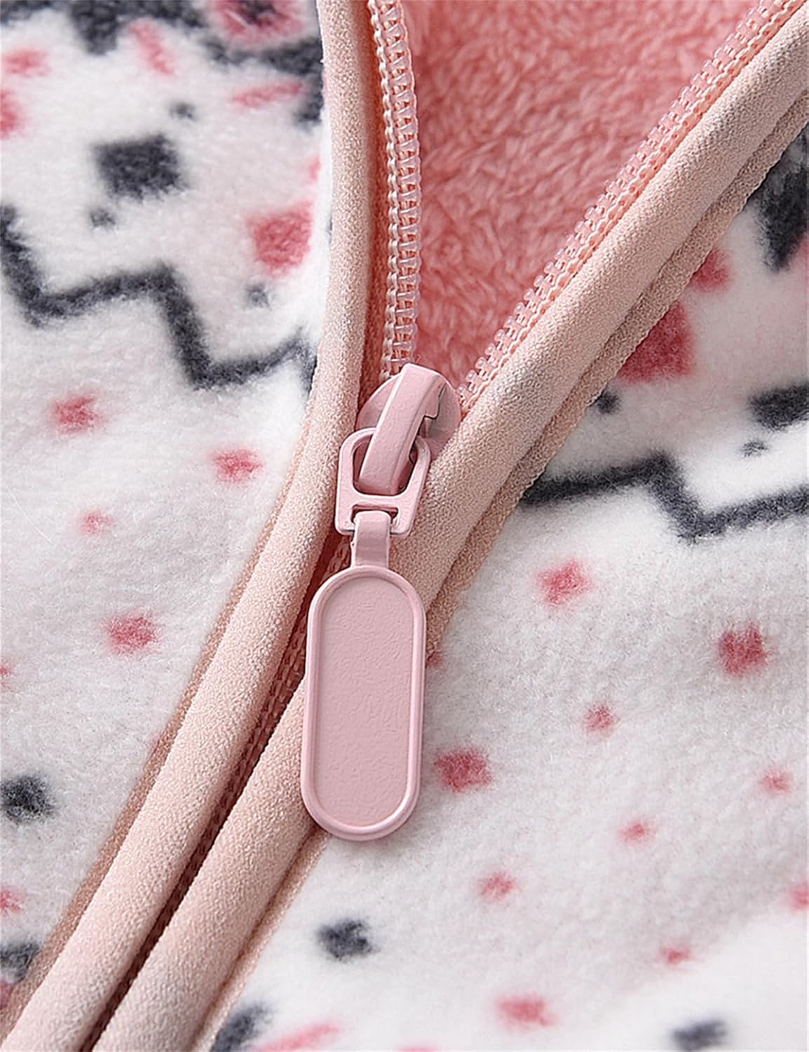 Kids Printed Polar Fleece Jacket Toddler Baby Boys Girls Autumn Winter Warm Sherpa Lining Outerwear Soft Lightweight