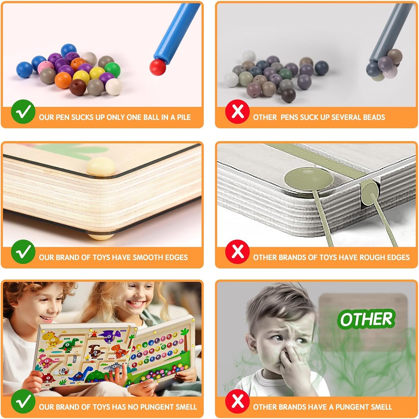 2 in 1 Magnetic Color and Number Maze Double-Sided ABC Alphabet Puzzles Board Magnet Dinosaur Counting Maze Preschool Learning Montessori Education 3 4 5 Years Toys