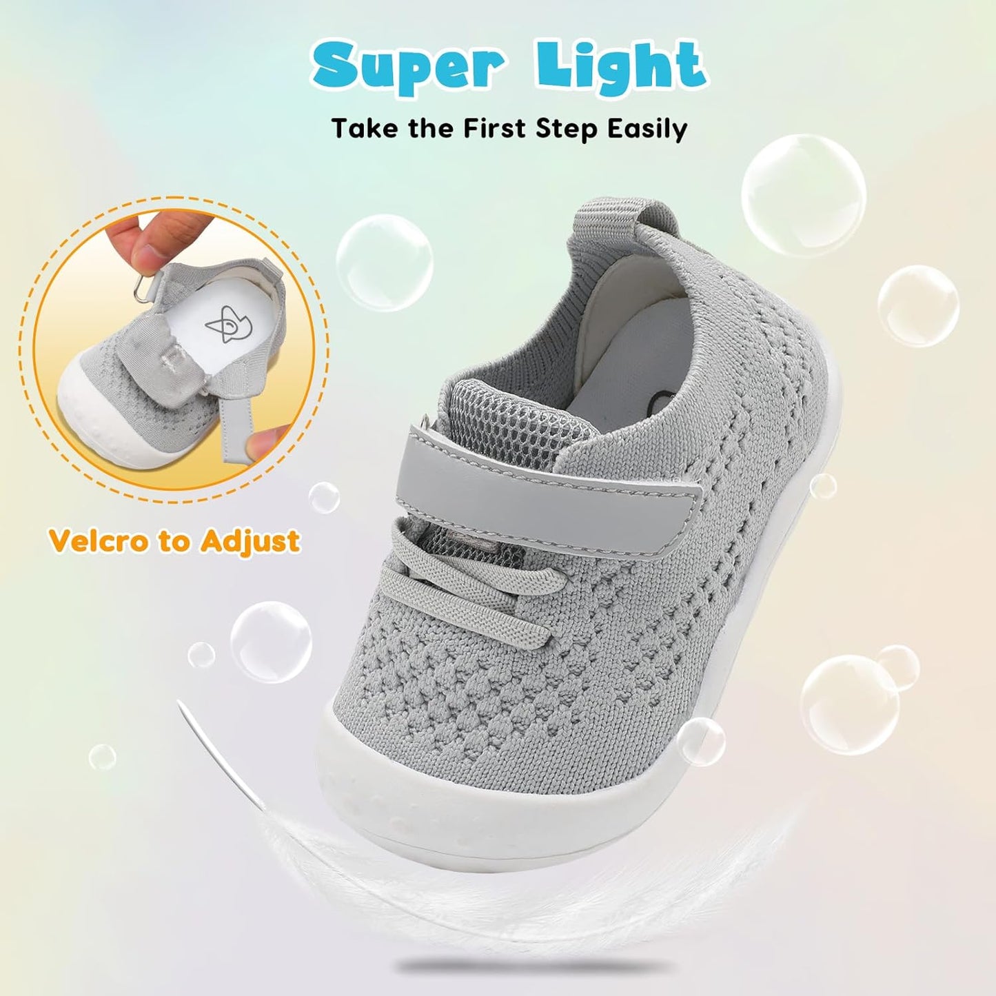 LeIsfIt Baby Shoes Girls Boys First Walking Shoes Infant Sneakers Crib Shoes Lightweight Non-Slip Shoes