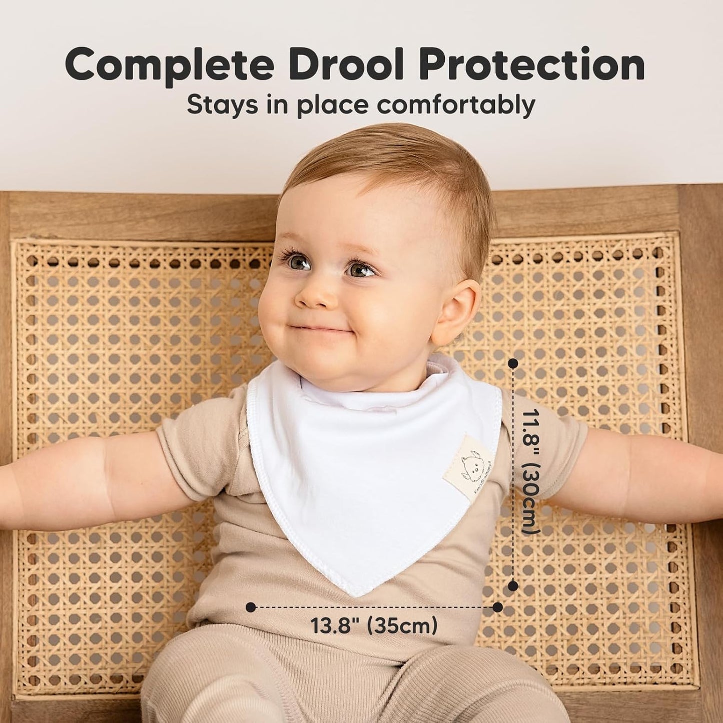 10-Pack Organic Baby Bandana Bibs for Girls - Super Absorbent Triangle Baby Bibs for Drooling and Teething Infant, 100% Cotton Extra Soft for Newborn, Infant 0-36 Months (Brave)