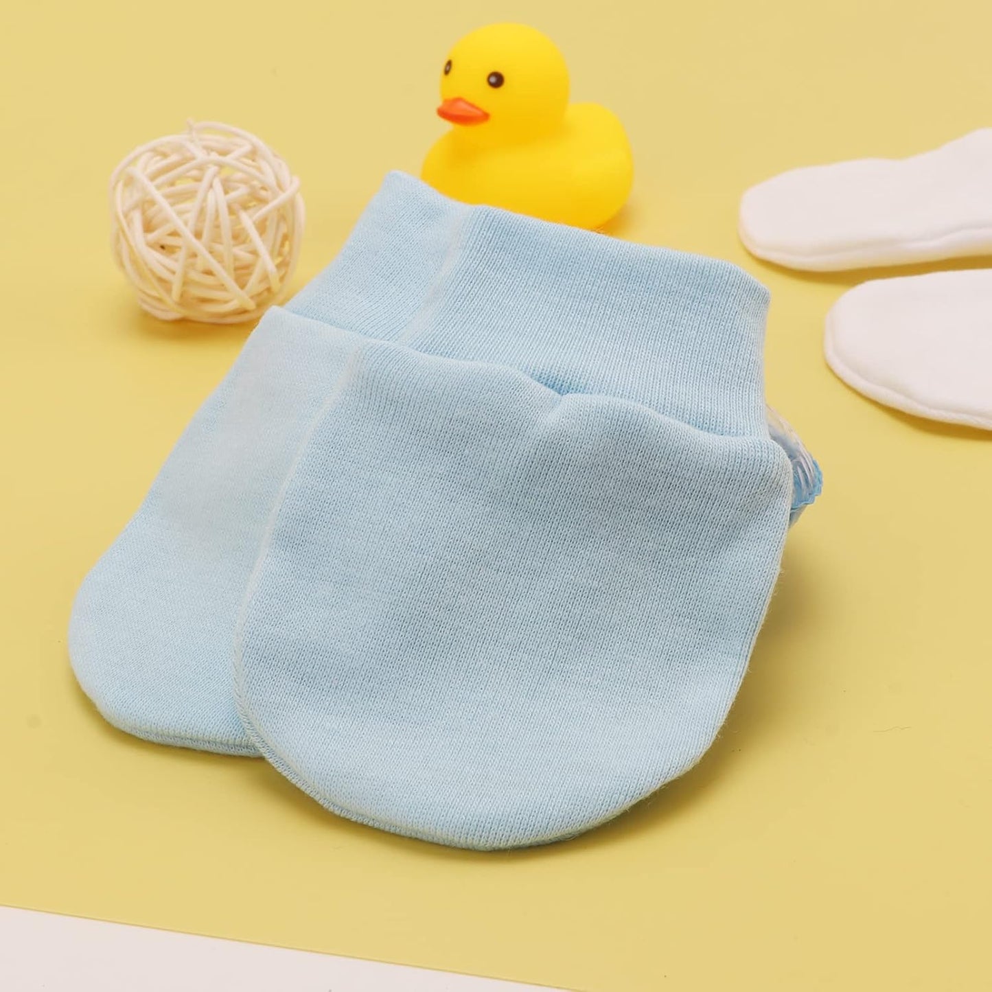 Newborn Baby Mittens No Scratch Cotton Elastic Wrist Gloves Infant Toddler Mittens for Baby Boy Girl 0-6 Months