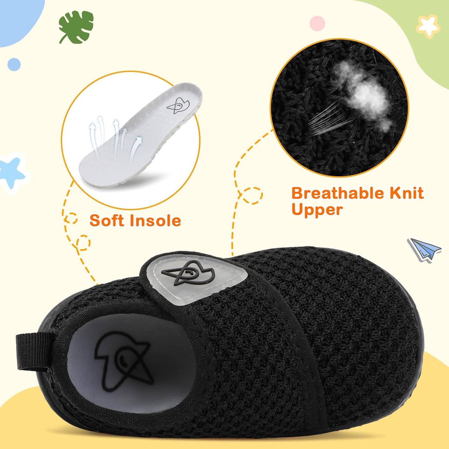 LeIsfIt Baby Shoes Boys Girls First Walking Shoes Non-Slip Infant Sneakers Lightweight Slip-on Crib Sneakers for First Walkers