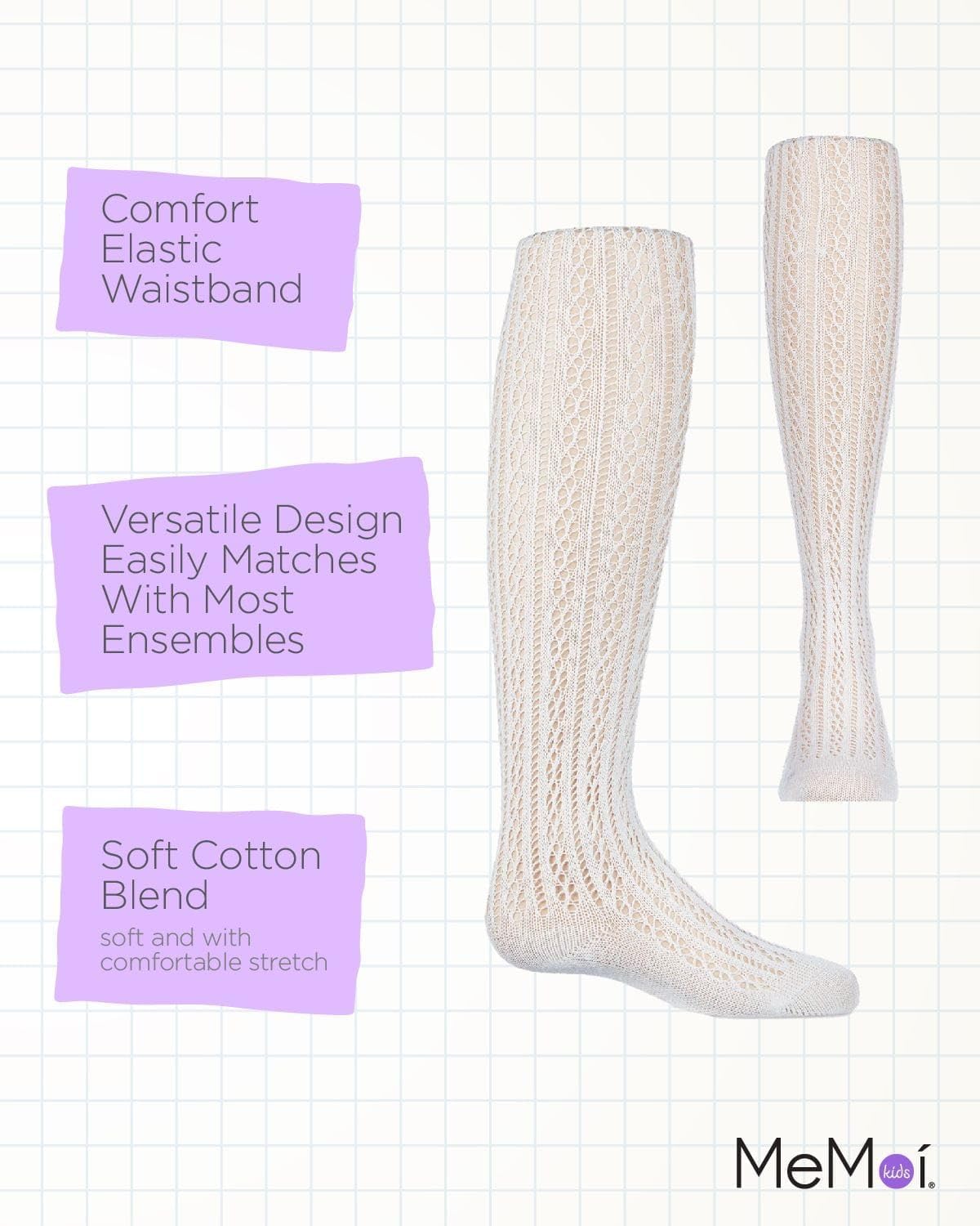 MeMoi Pelerine Stitch Girl's Cotton Blend Tights