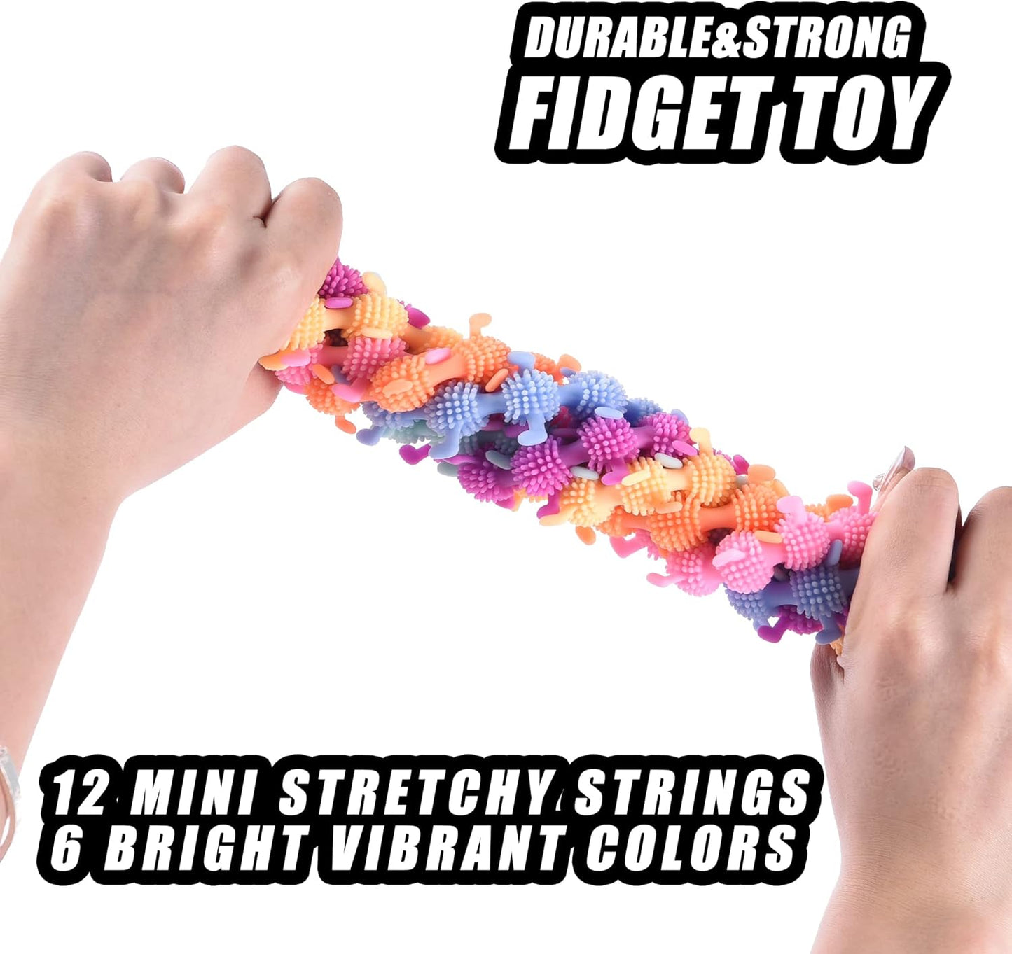 12 PCS Caterpillars Stretchy String Fidget Sensory Toys,Relaxing Toys for Kids and Adults,Relieve Anxiety Stress for Autistic Children,Goodie Bag Fillers(Worm Style)