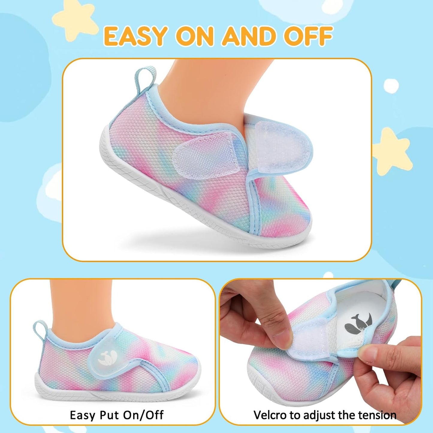 FEETCITY Toddler Walking Shoes Slip On Toddler Shoes Boys Girls Kids Sports Sneakers Casual School Shoes Barefoot Shoes